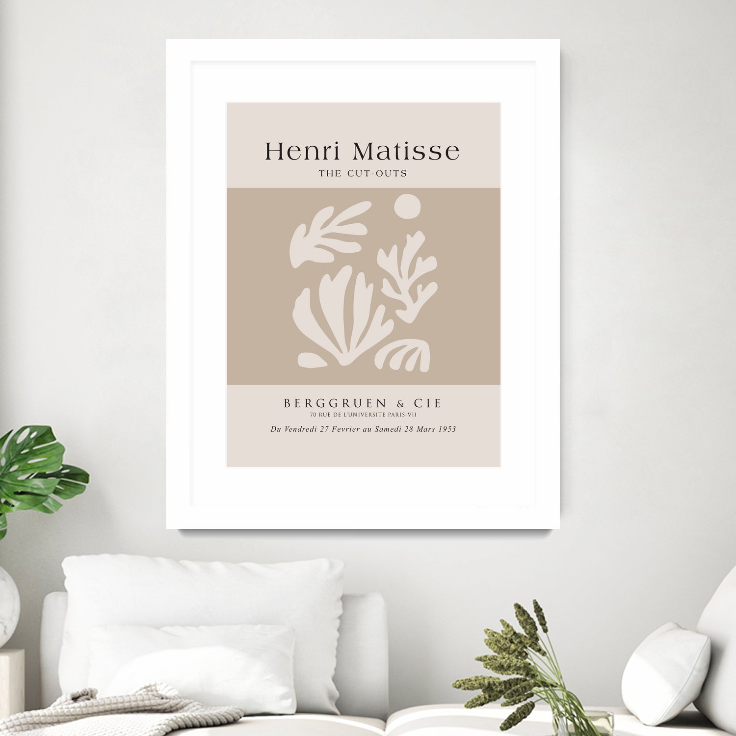 Papiers Découpés V by M Studio on GIANT ART - beige mid century