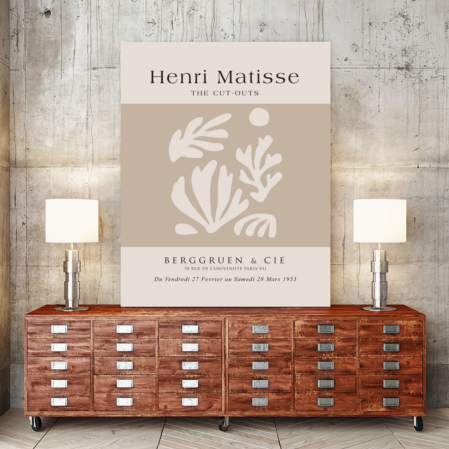 Papiers Découpés V by M Studio on GIANT ART - beige mid century