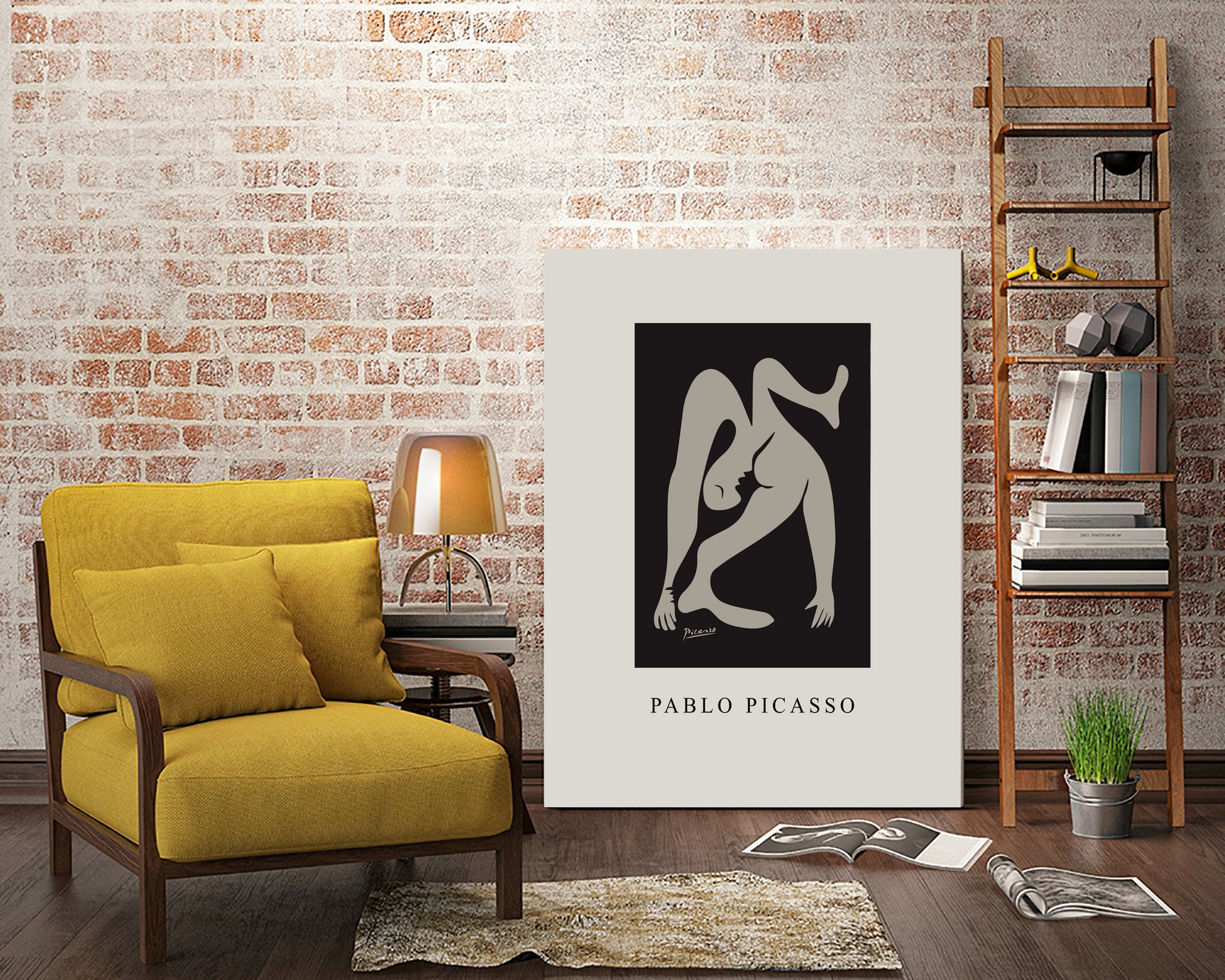 Pablo's Inspiration by M Studio on GIANT ART - beige mid century