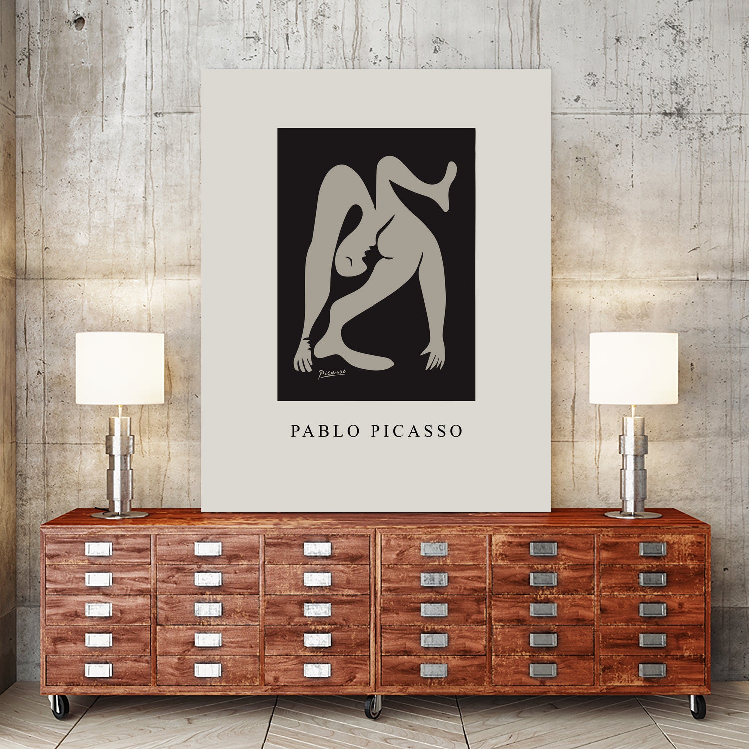 Pablo's Inspiration by M Studio on GIANT ART - beige mid century