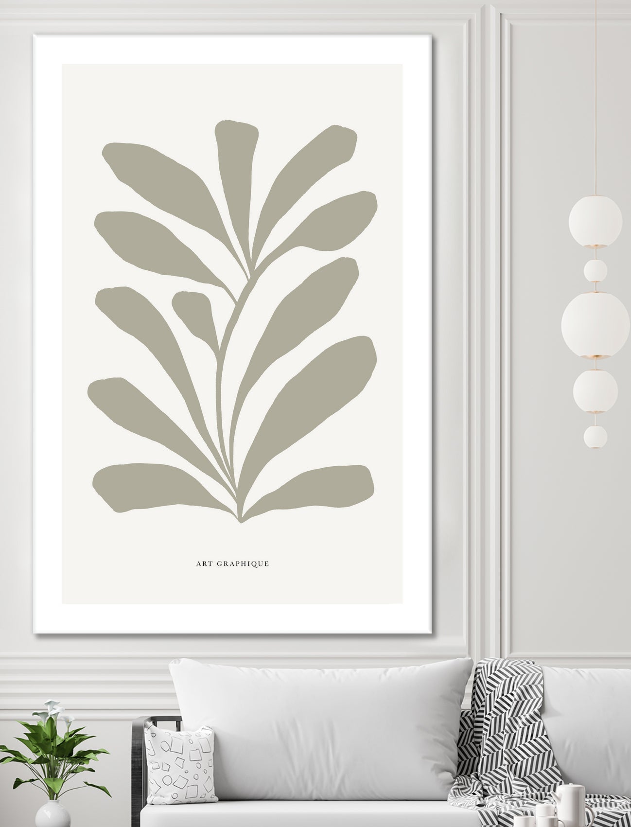 Floraison by M Studio on GIANT ART - beige scandinavian flowers