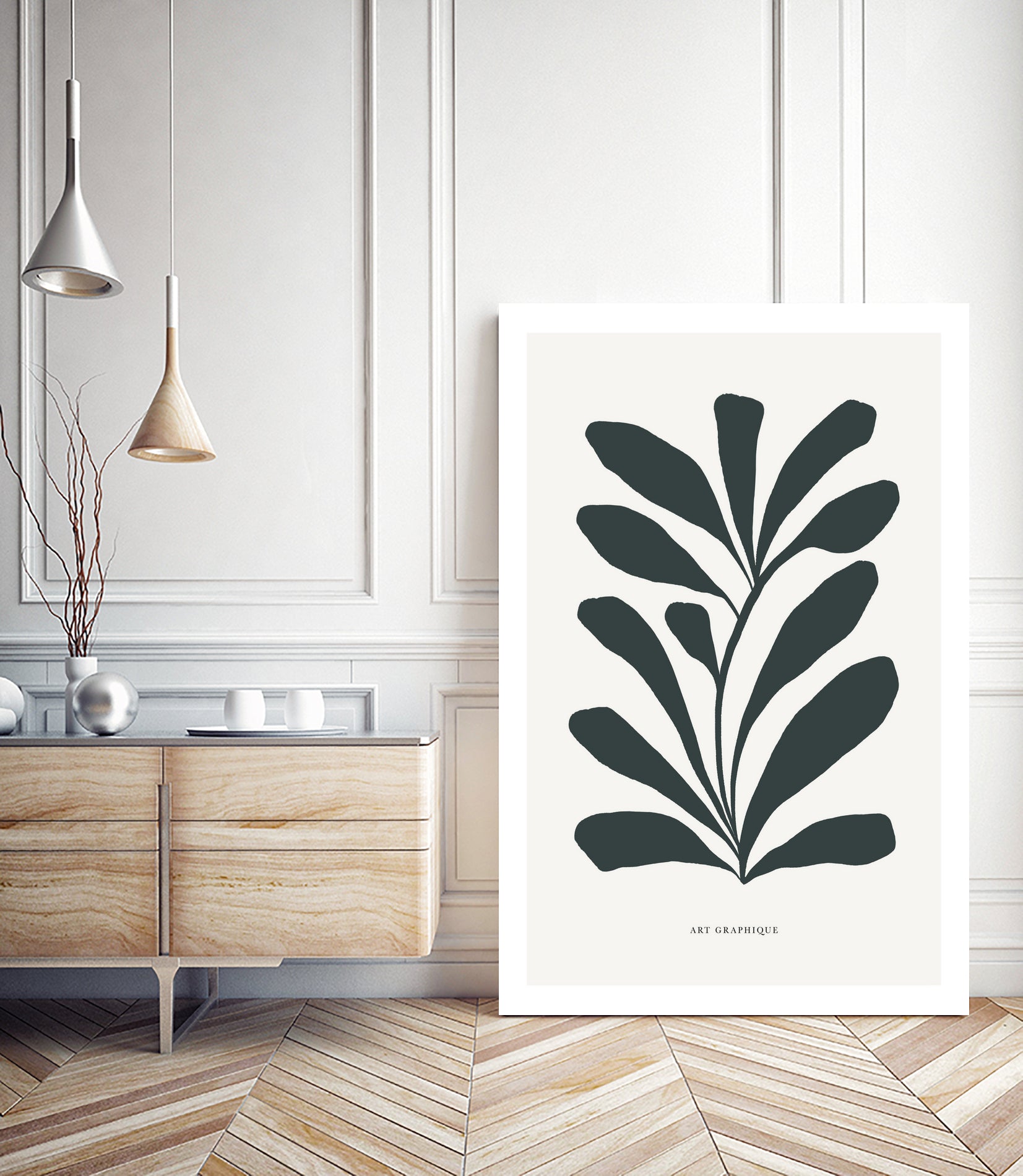 Flowers II by M Studio on GIANT ART - beige scandinavian