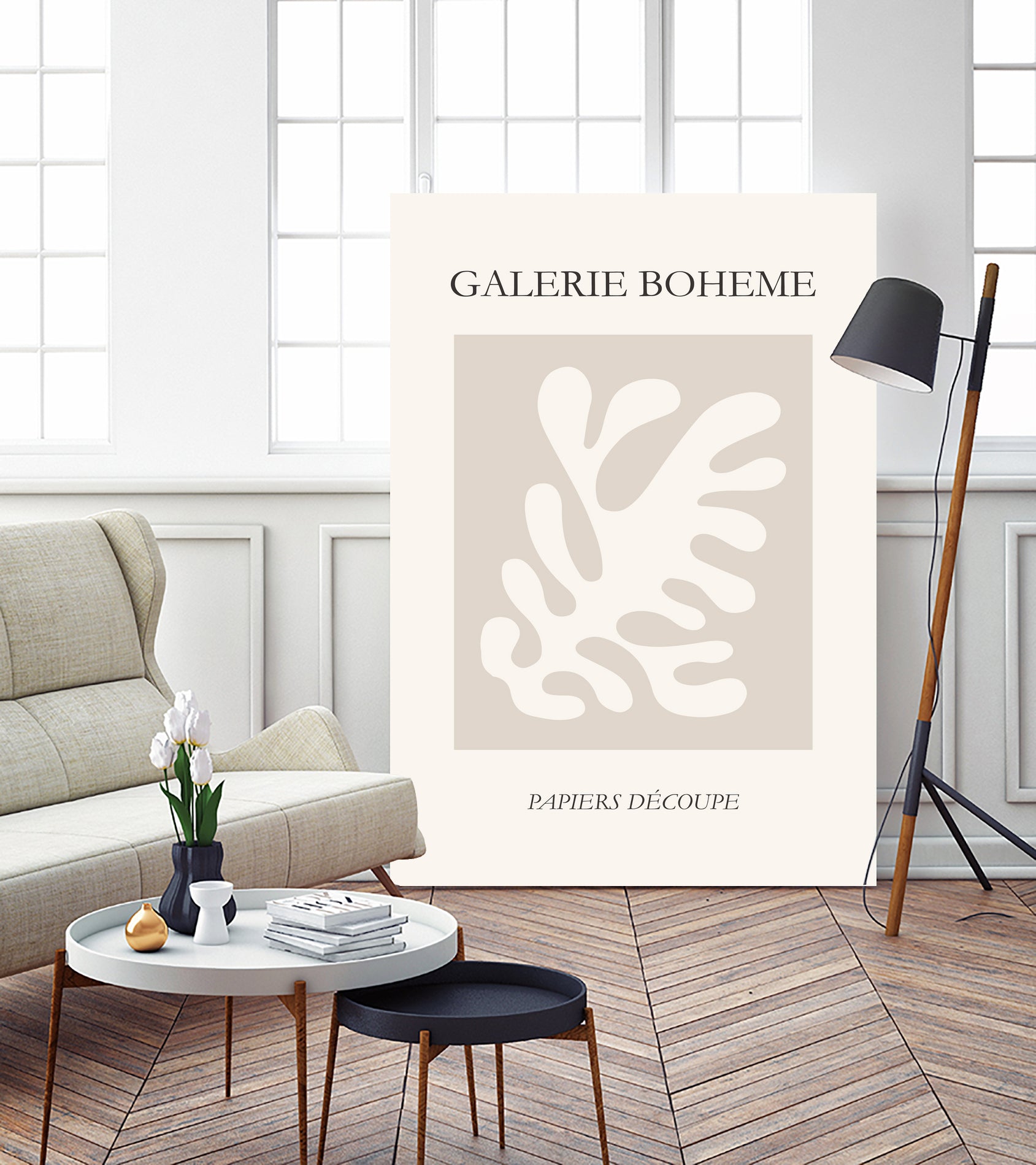 Le pouvoir des fleurs II by M Studio on GIANT ART - beige