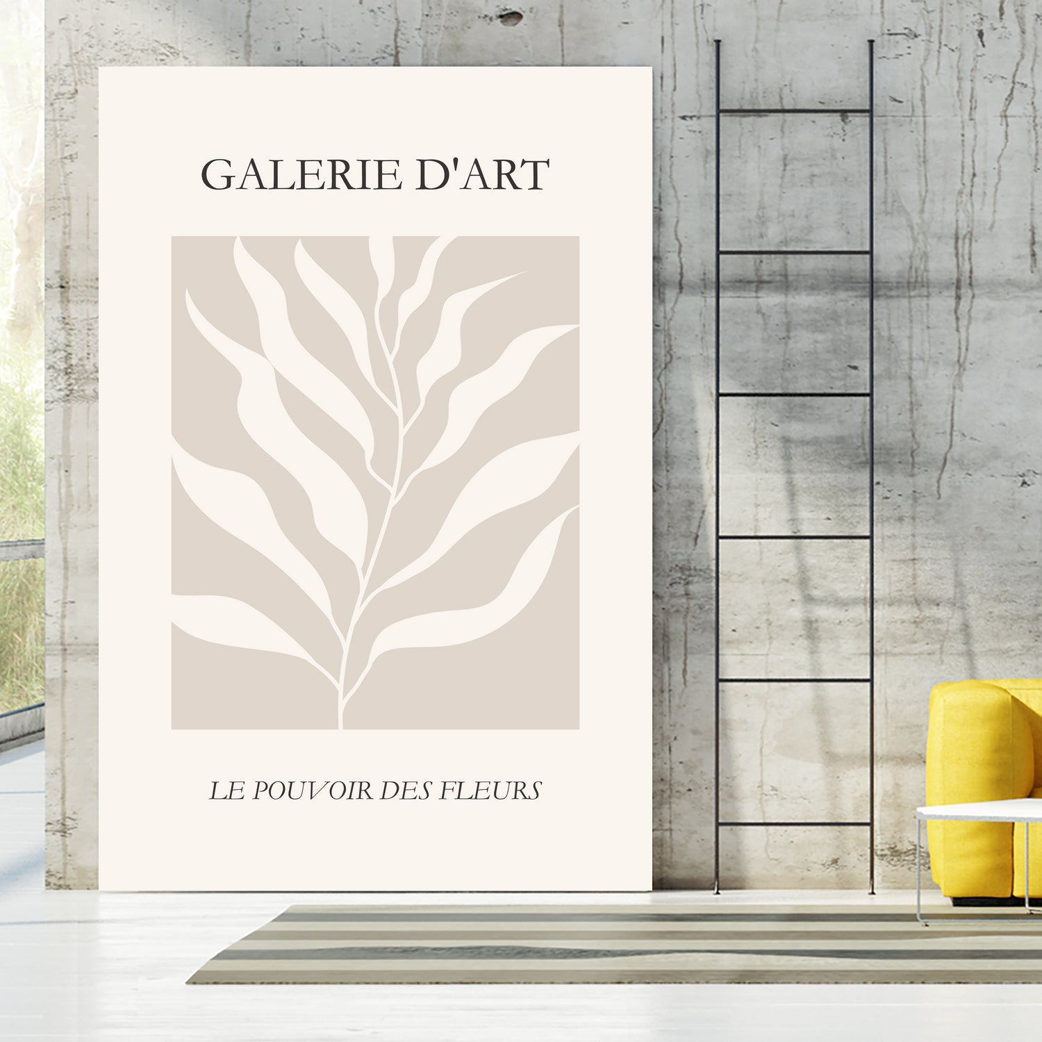 Le pouvoir des fleurs III by M Studio on GIANT ART - beige