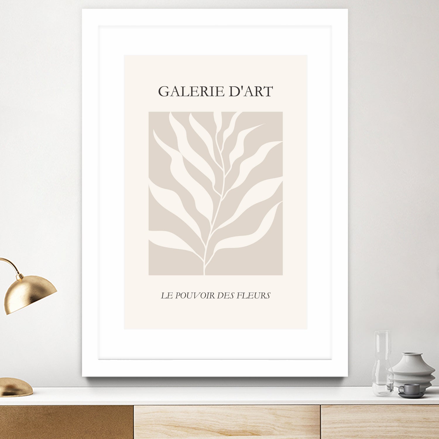 Le pouvoir des fleurs III by M Studio on GIANT ART - beige