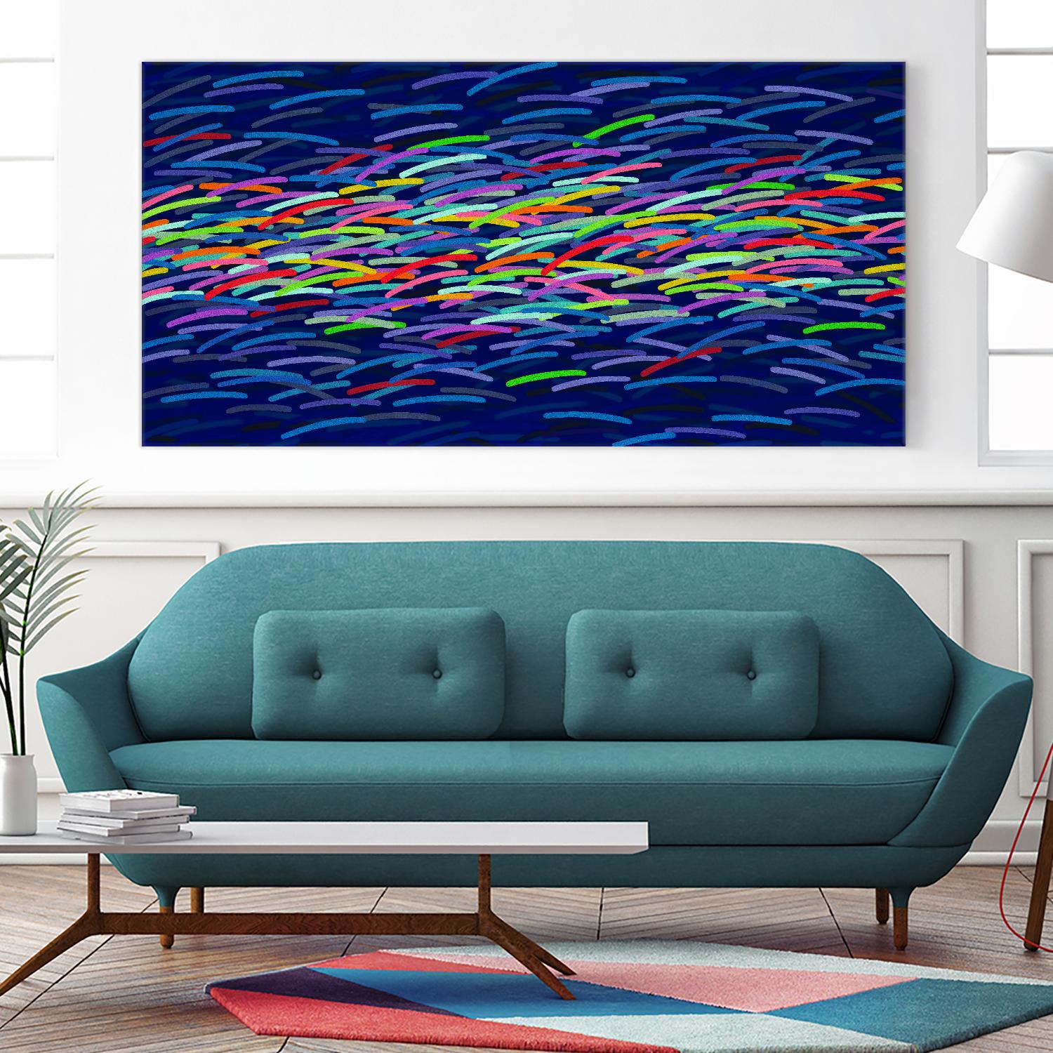 INNER REALITY - bleu foncé by Celine Cimon on GIANT ART - blue abstract canadian