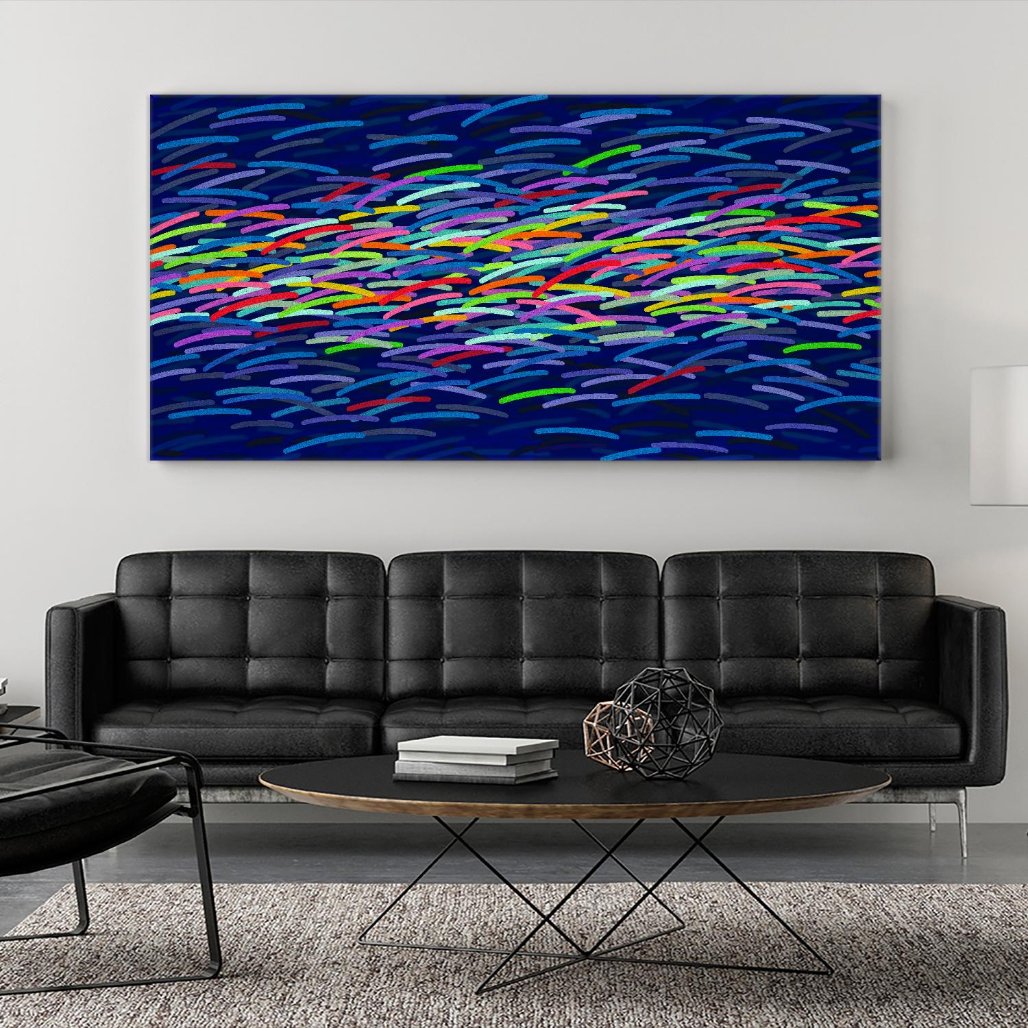 INNER REALITY - bleu foncé by Celine Cimon on GIANT ART - blue abstract canadian