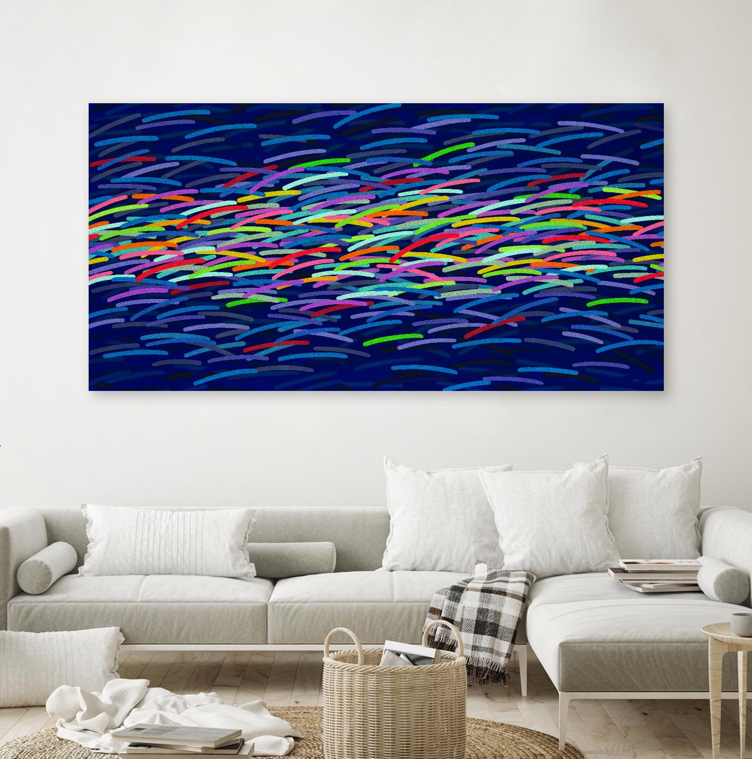 INNER REALITY - bleu foncé by Celine Cimon on GIANT ART - blue abstract canadian