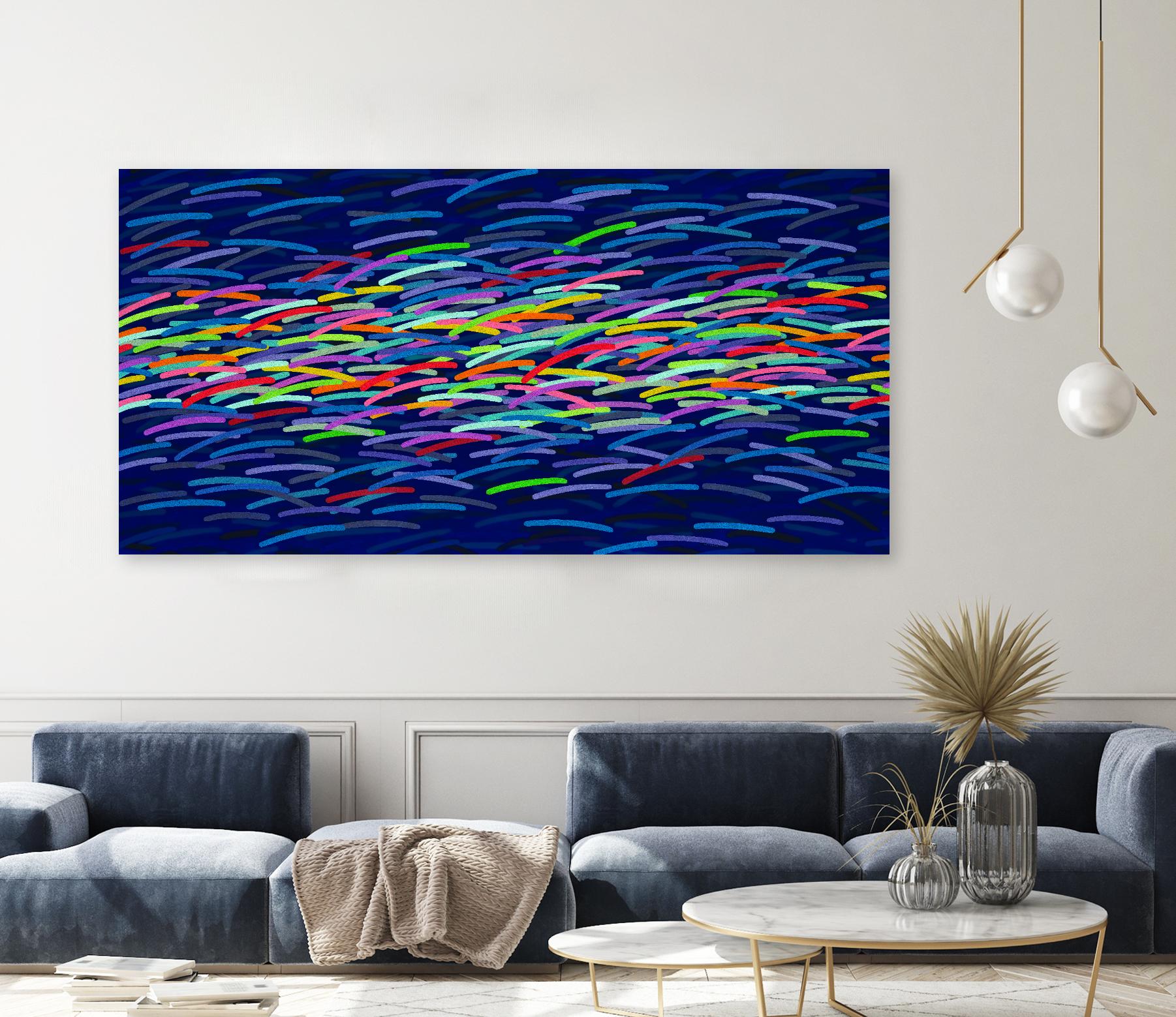 INNER REALITY - bleu foncé by Celine Cimon on GIANT ART - blue abstract canadian