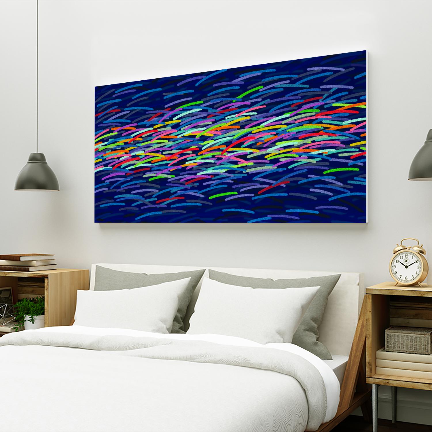 INNER REALITY - bleu foncé by Celine Cimon on GIANT ART - blue abstract canadian