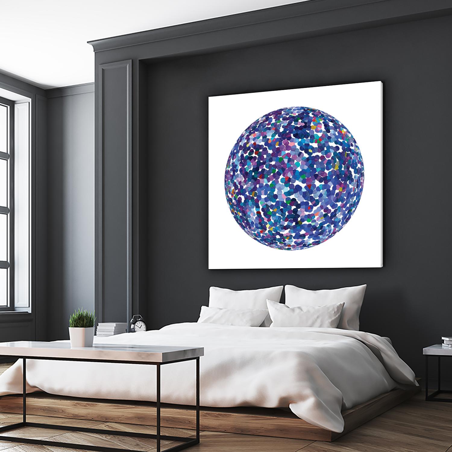 ROND - bleu by Celine Cimon on GIANT ART - blue abstract canadian artist