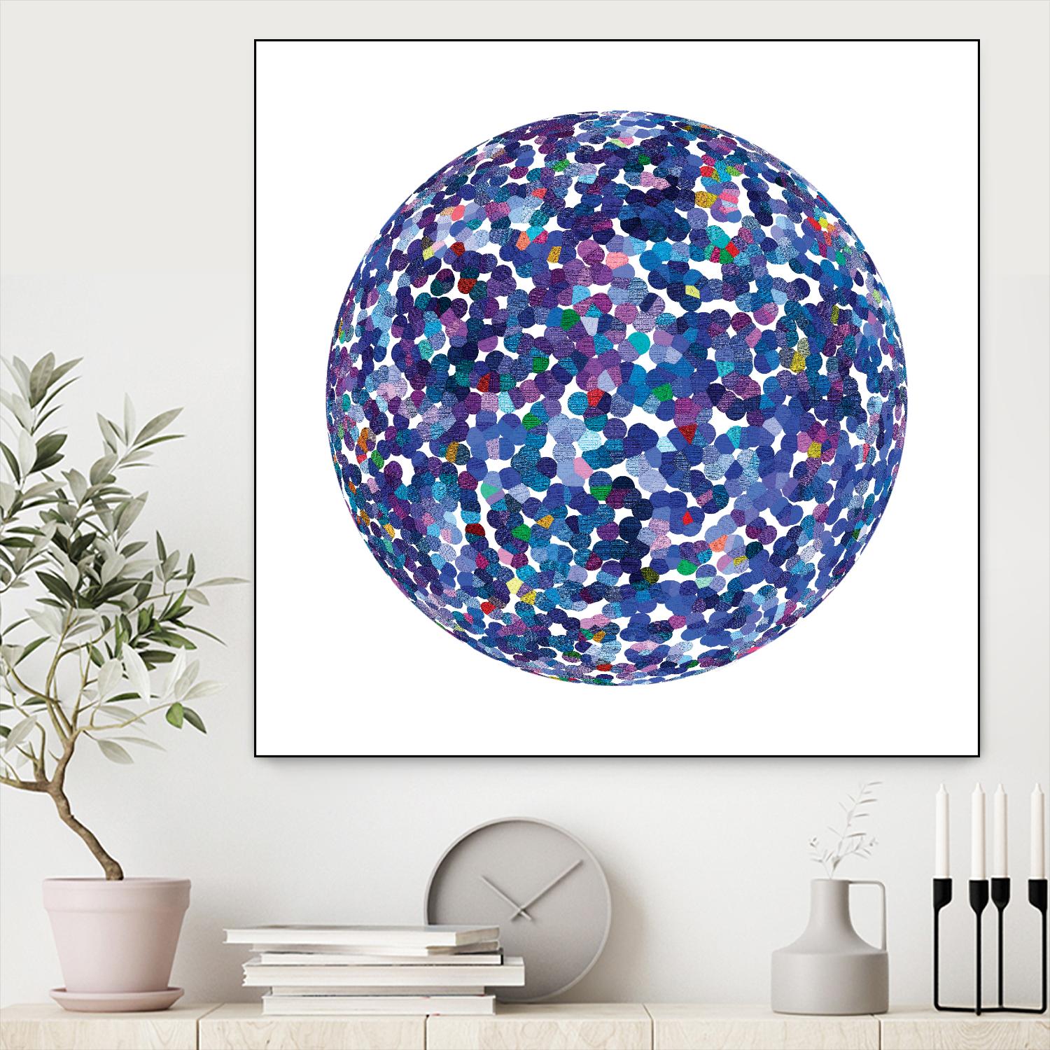 ROND - bleu by Celine Cimon on GIANT ART - blue abstract canadian artist