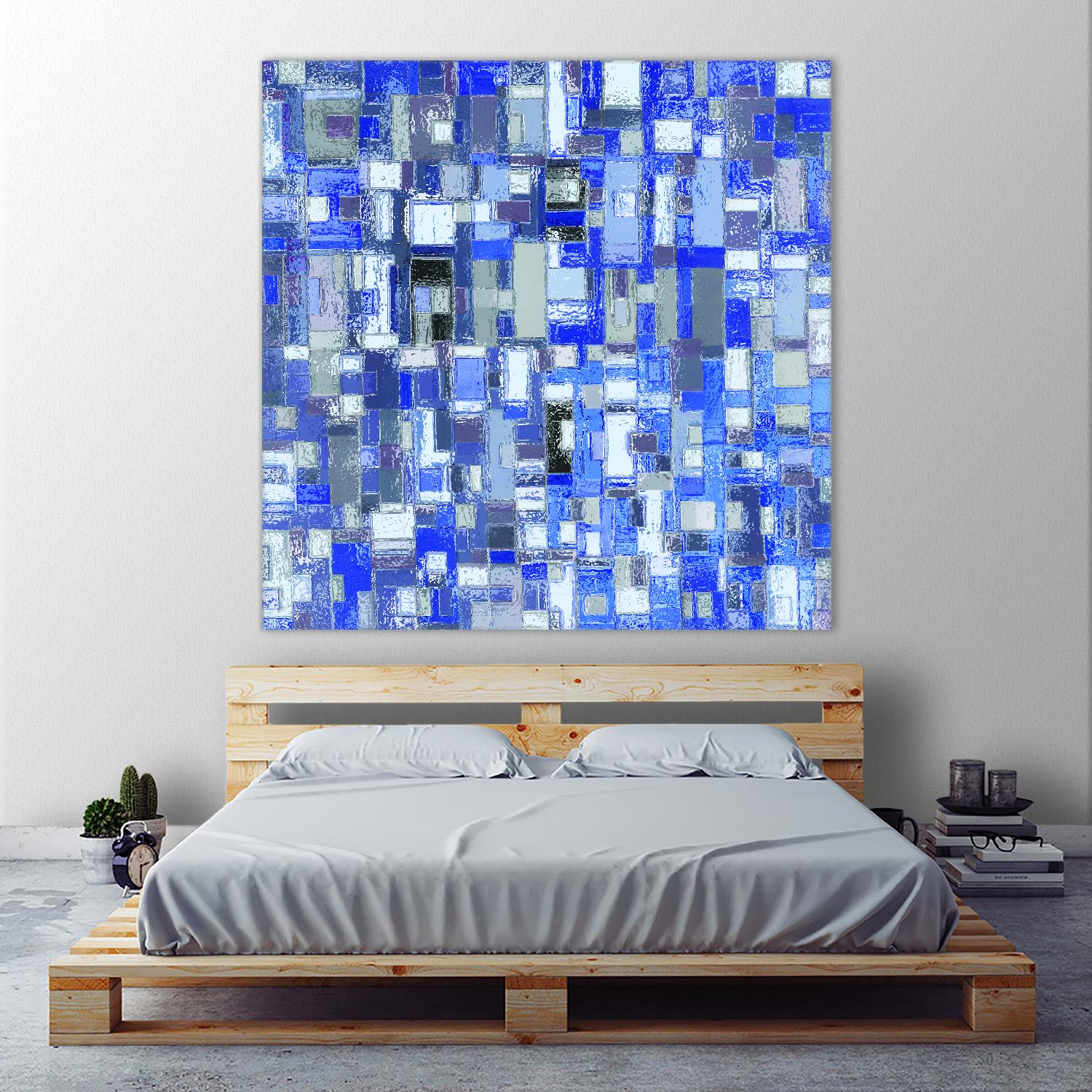 IN STAGE - chrome bleu by Celine Cimon on GIANT ART - blue abstract canadian artist