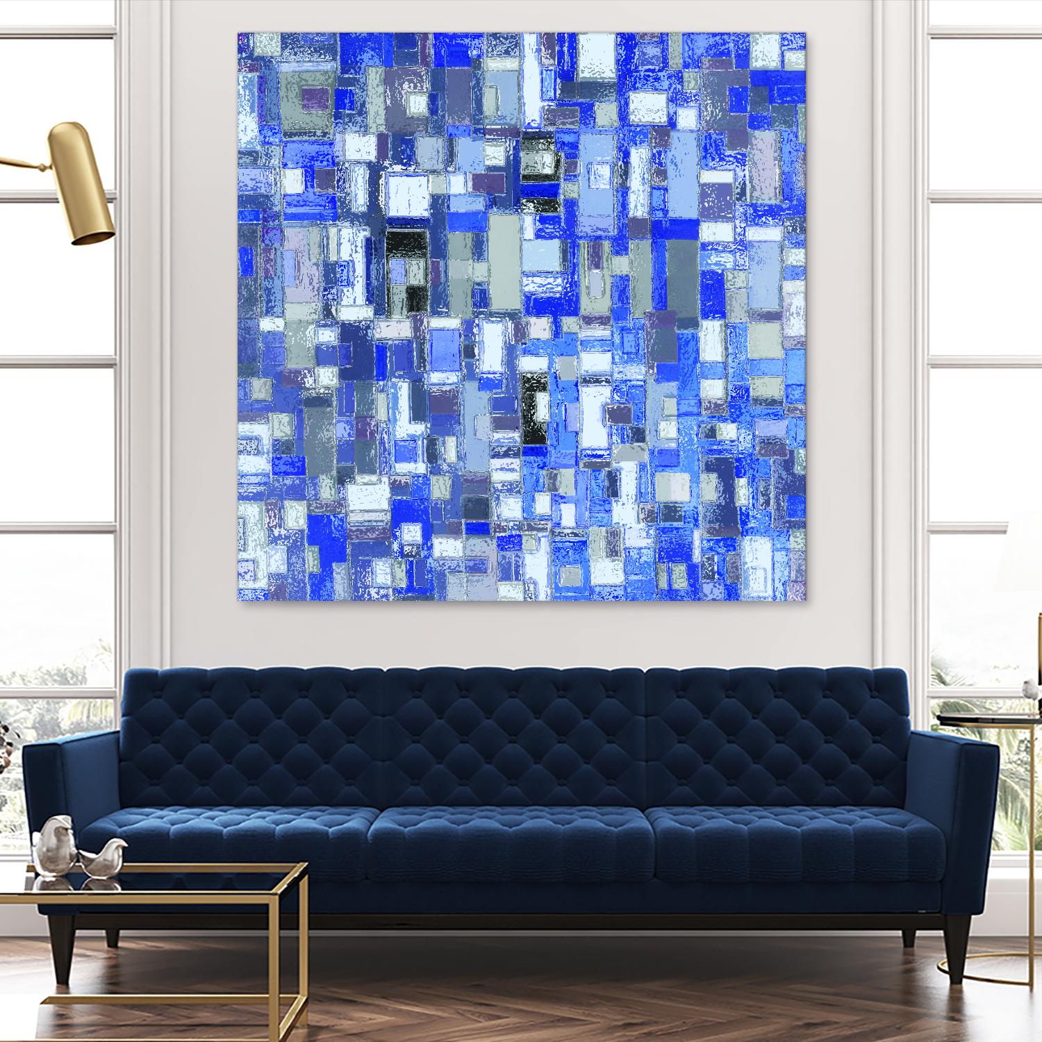 IN STAGE - chrome bleu by Celine Cimon on GIANT ART - blue abstract canadian artist