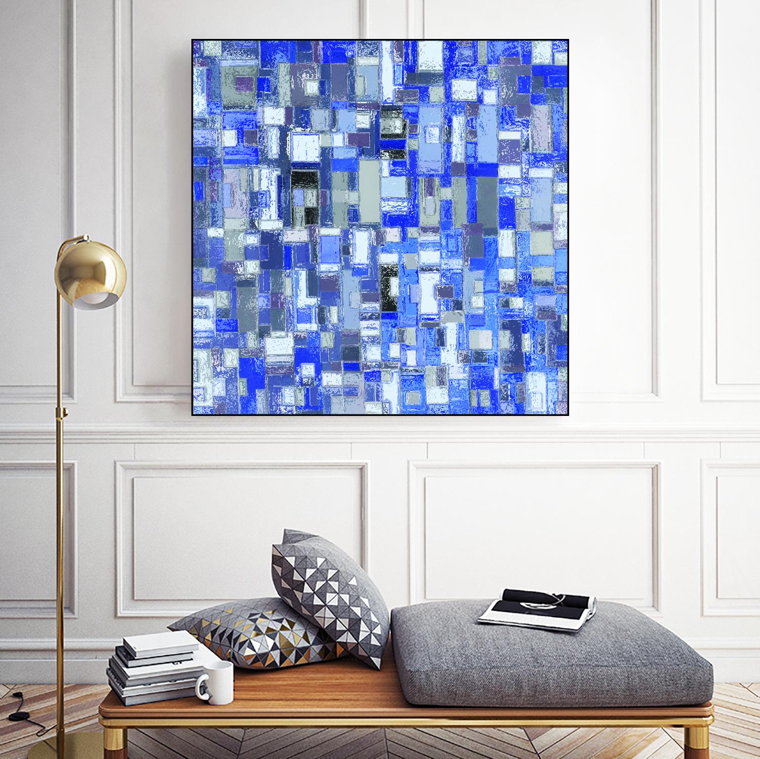 IN STAGE - chrome bleu by Celine Cimon on GIANT ART - blue abstract canadian artist