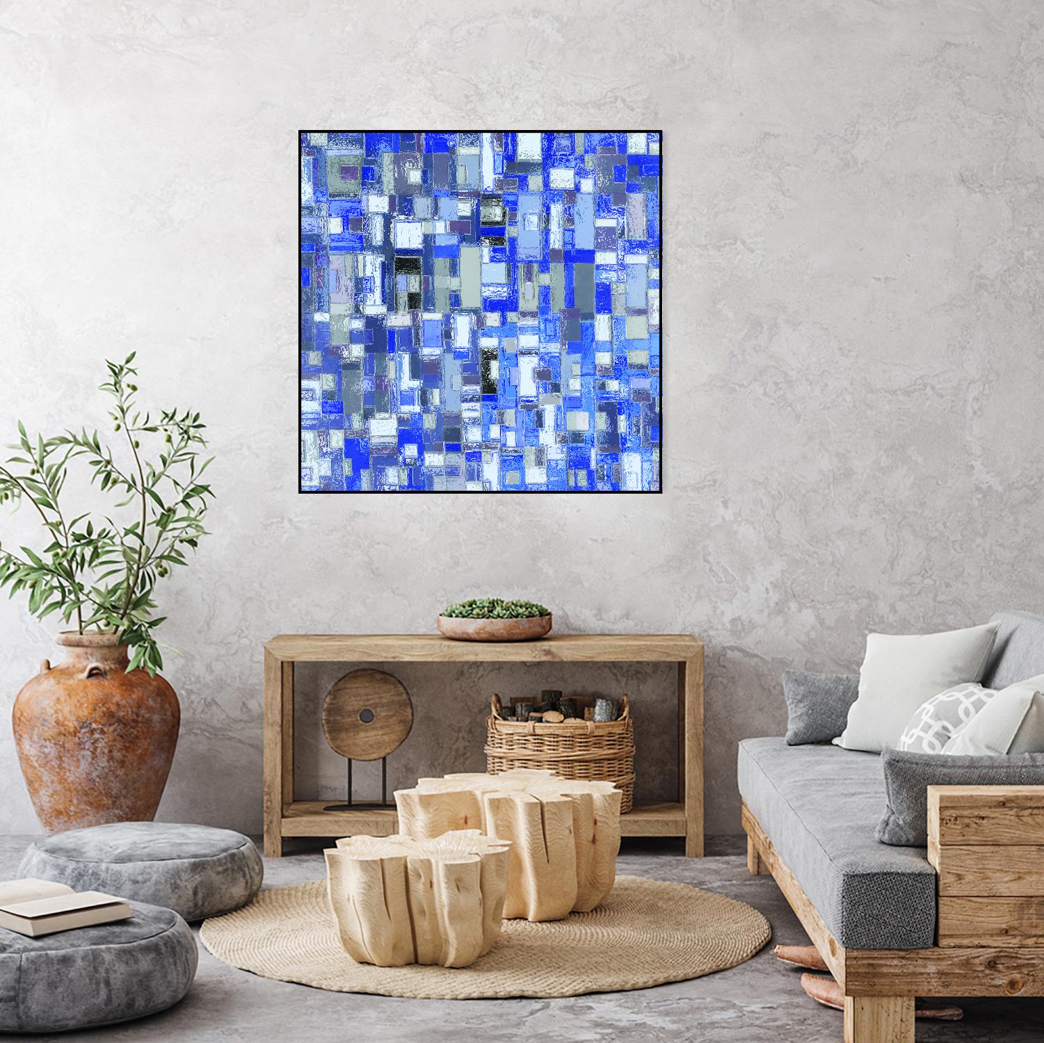 IN STAGE - chrome bleu by Celine Cimon on GIANT ART - blue abstract canadian artist