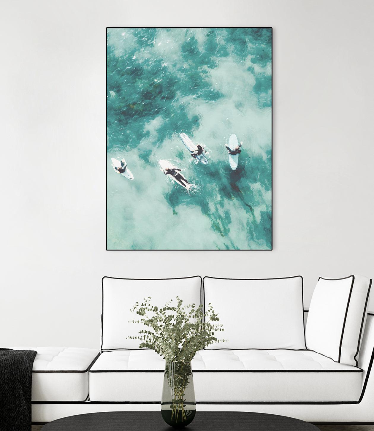 surfers by Unknown on GIANT ART - blue coastal ocean