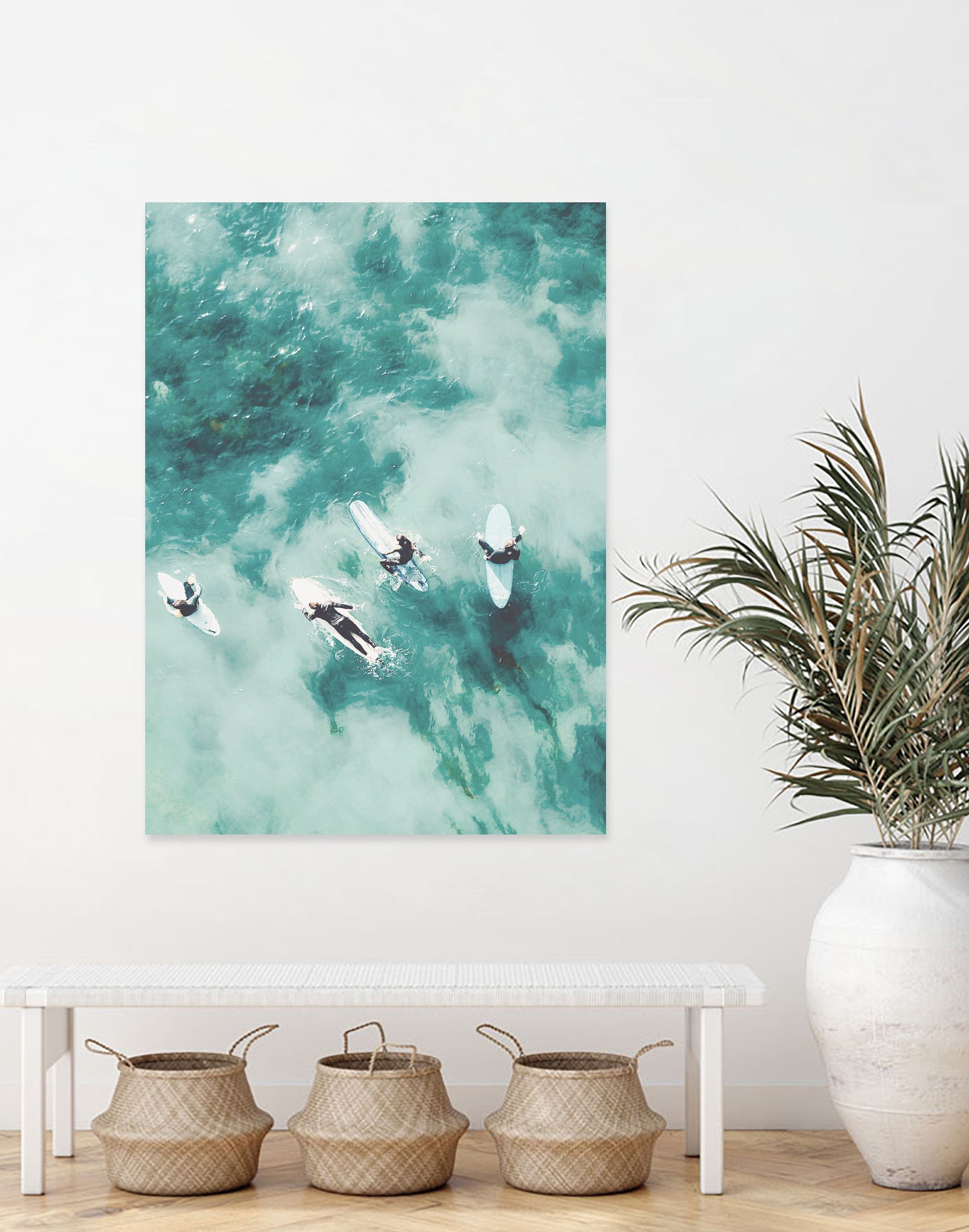 Surfers I by Unknown on GIANT ART - blue coastal ocean