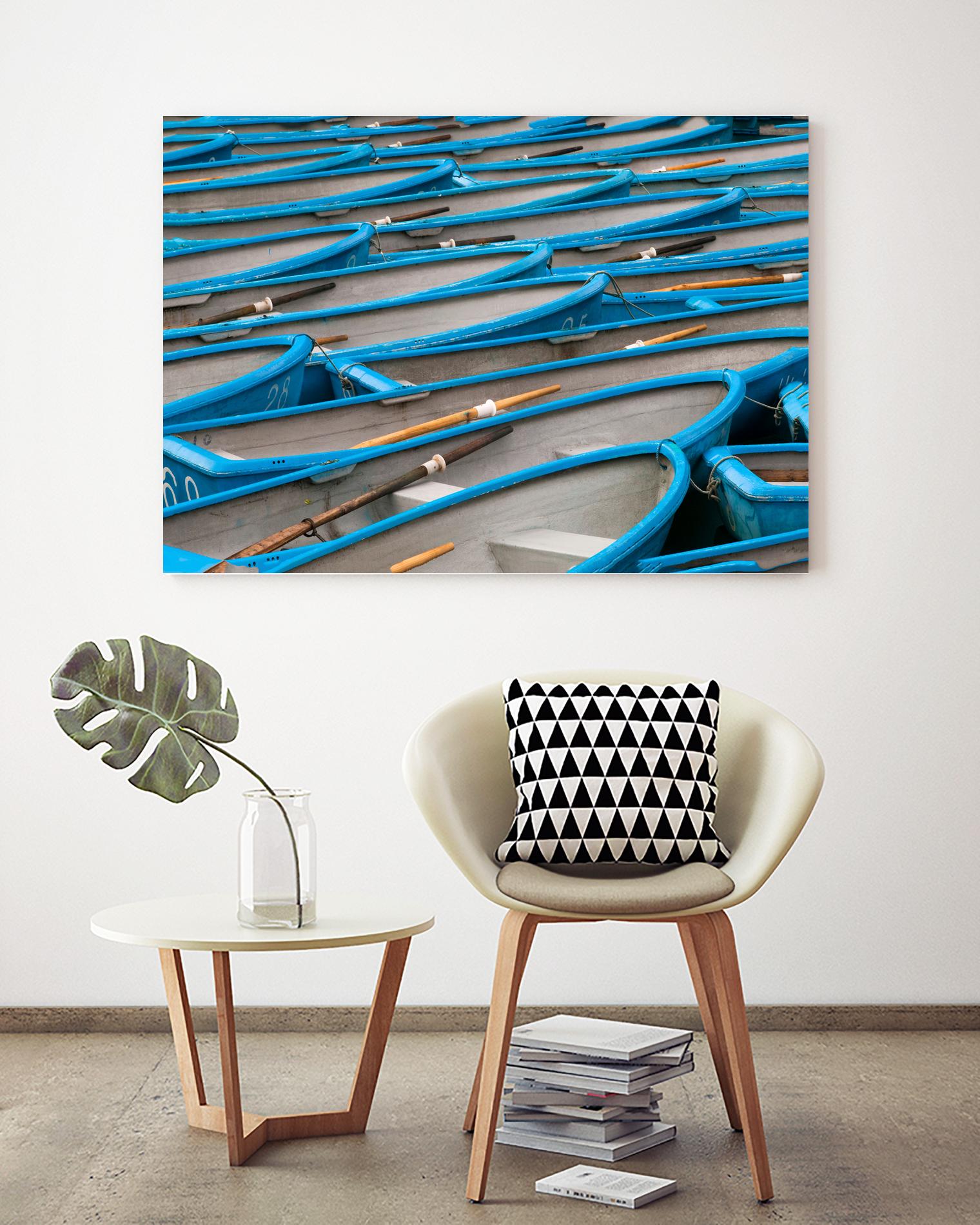 Cerulean Docks I by Daleno Art on GIANT ART - bleu shapes chaloup