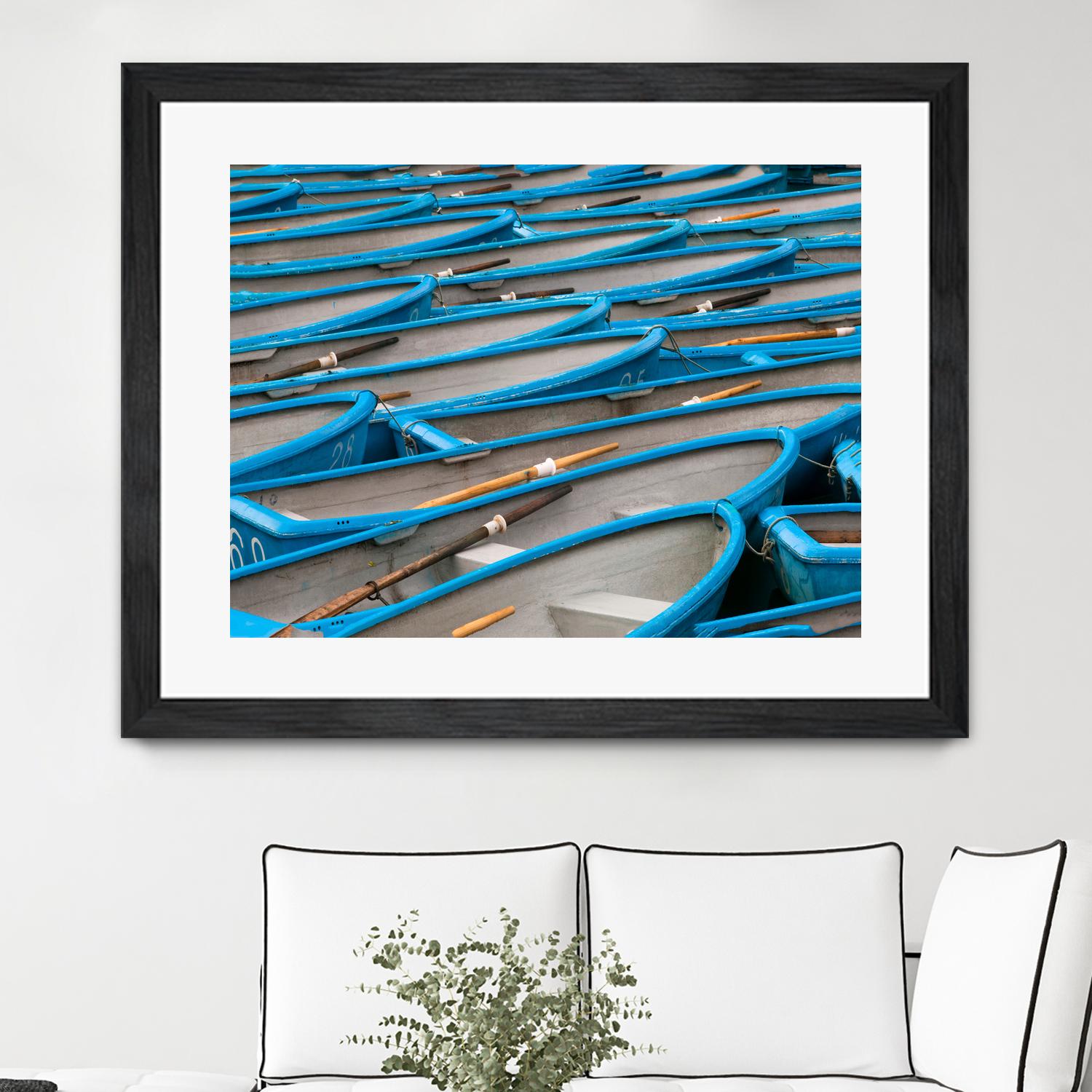 Cerulean Docks I by Daleno Art on GIANT ART - bleu shapes chaloup