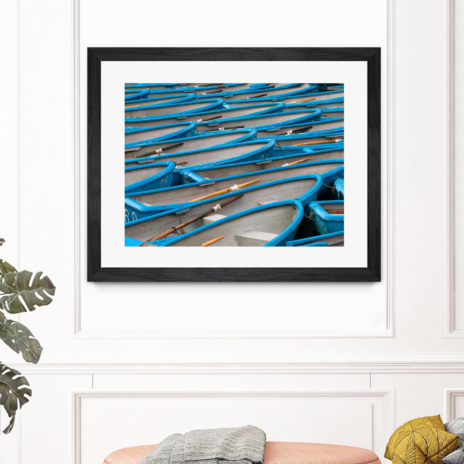 Cerulean Docks I by Daleno Art on GIANT ART - bleu shapes chaloup