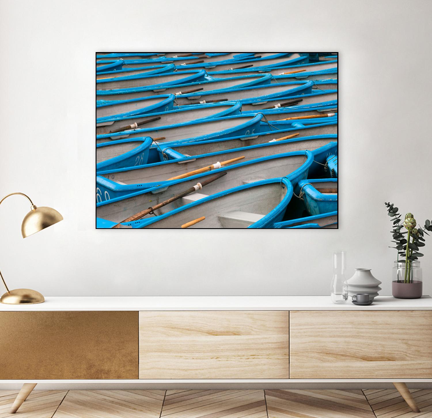 Cerulean Docks I by Daleno Art on GIANT ART - bleu shapes chaloup