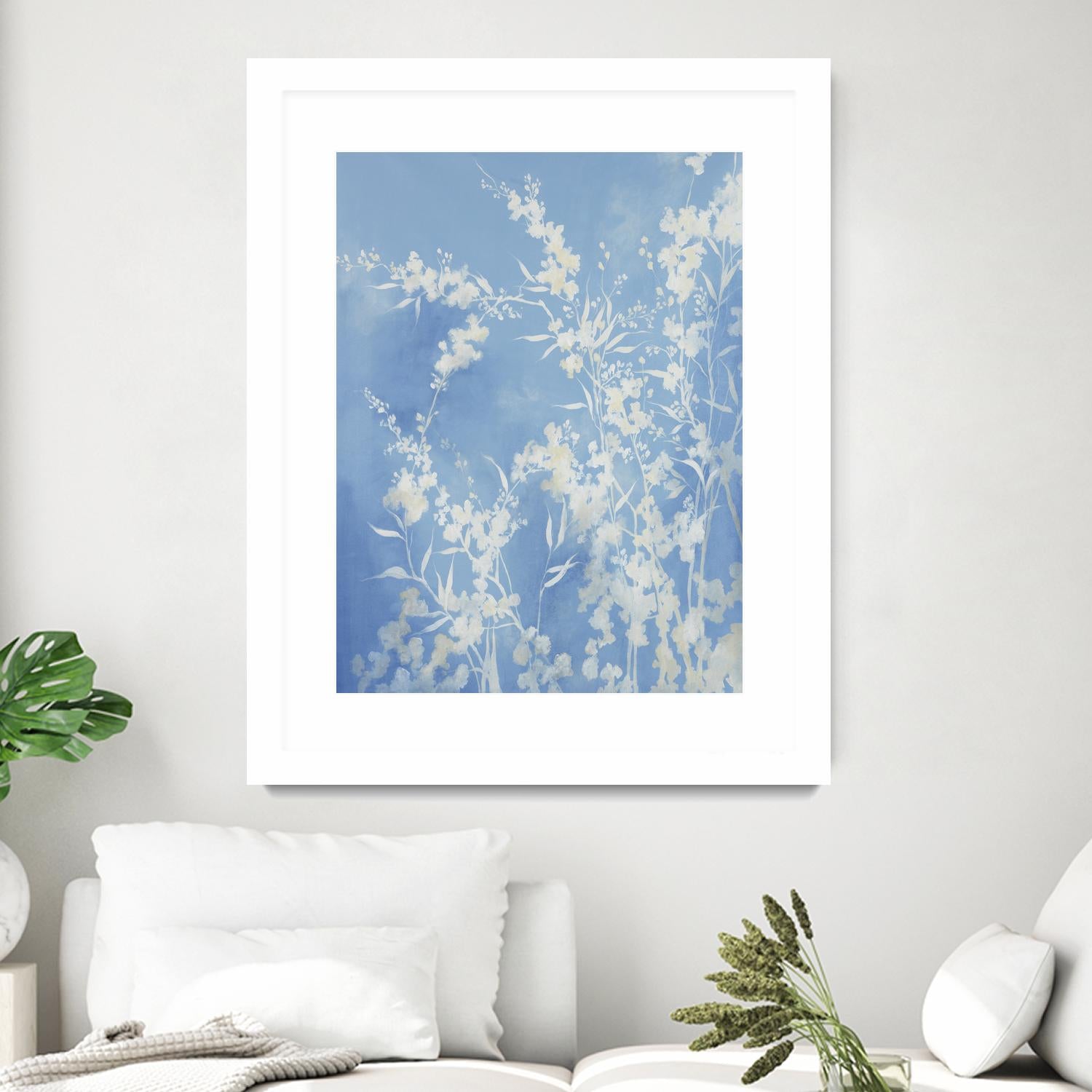 Prideful Petals by Daleno Art on GIANT ART - blue botanical leafs