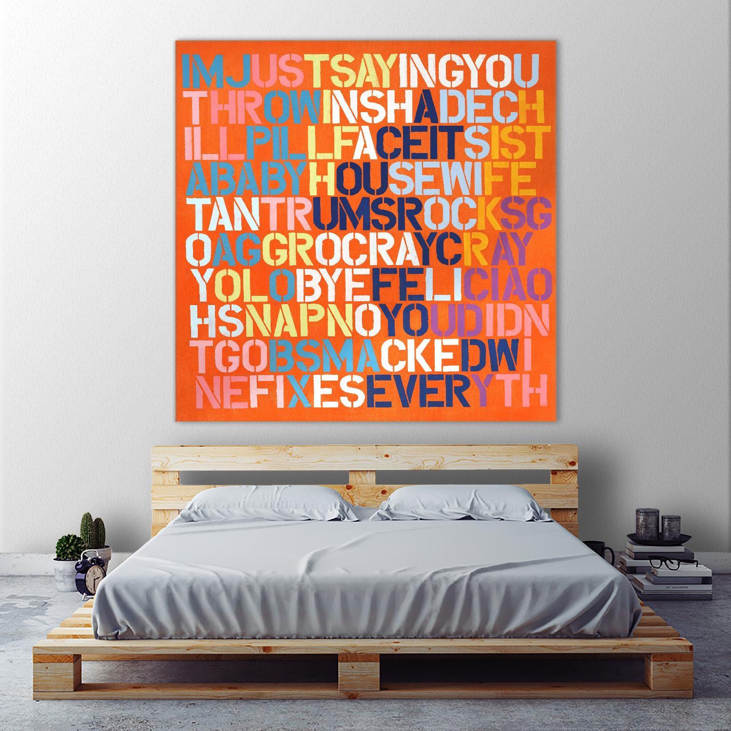 Cray Cray by Daleno Art on GIANT ART - orange abstract writing