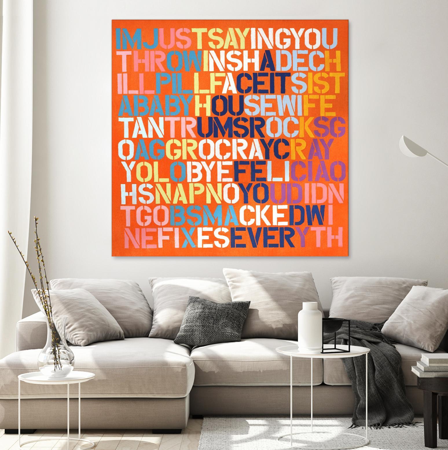 Cray Cray by Daleno Art on GIANT ART - orange abstract writing