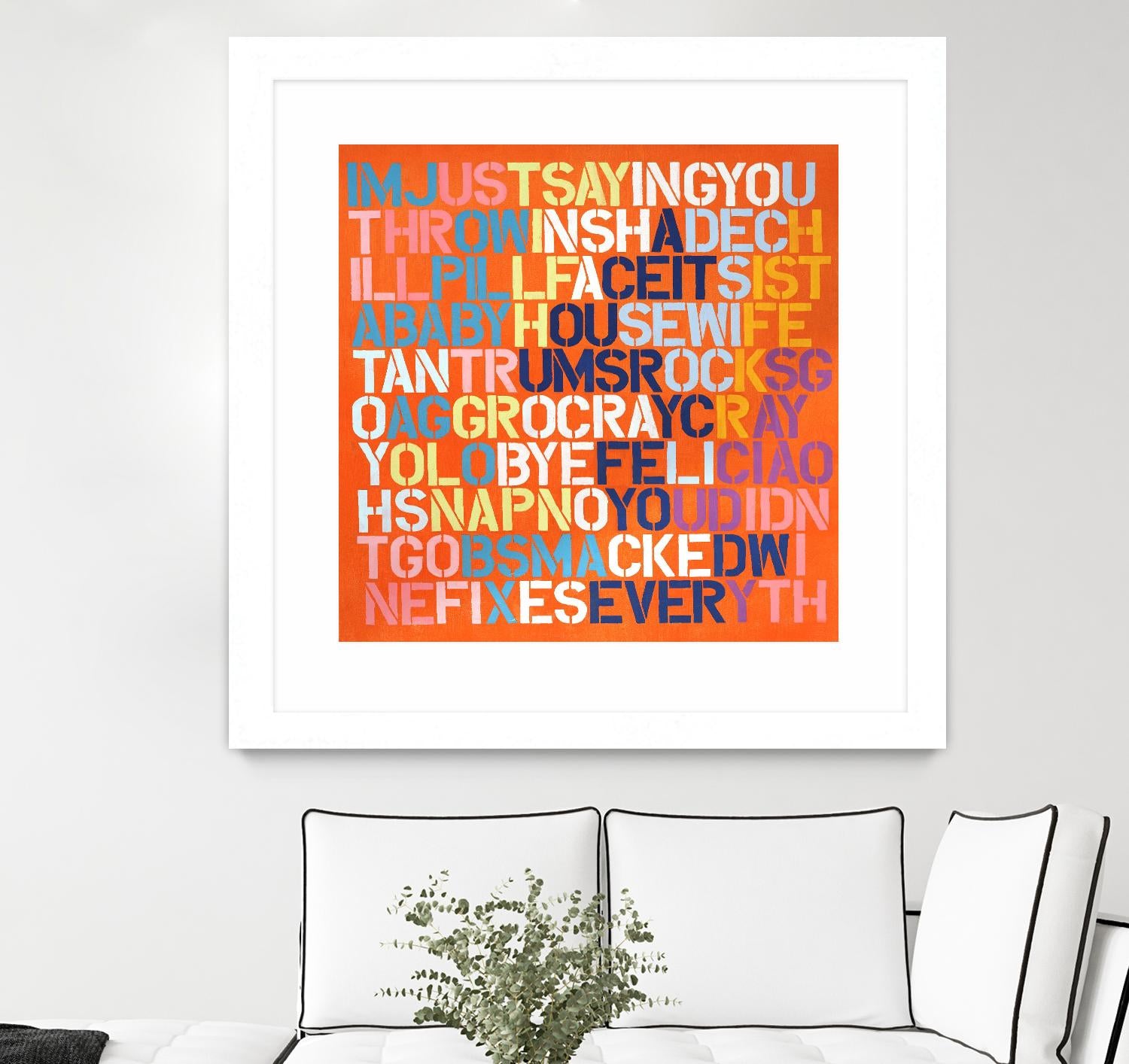 Cray Cray by Daleno Art on GIANT ART - orange abstract writing
