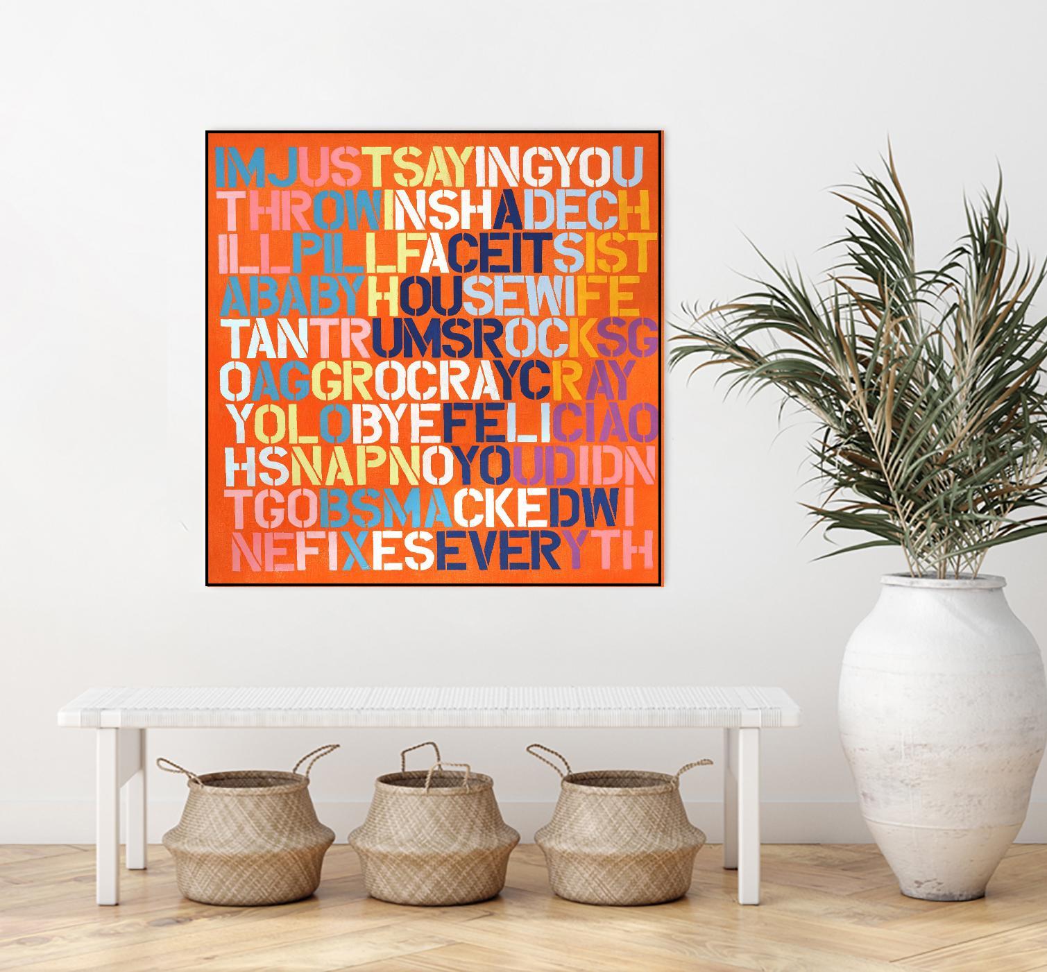 Cray Cray by Daleno Art on GIANT ART - orange abstract writing