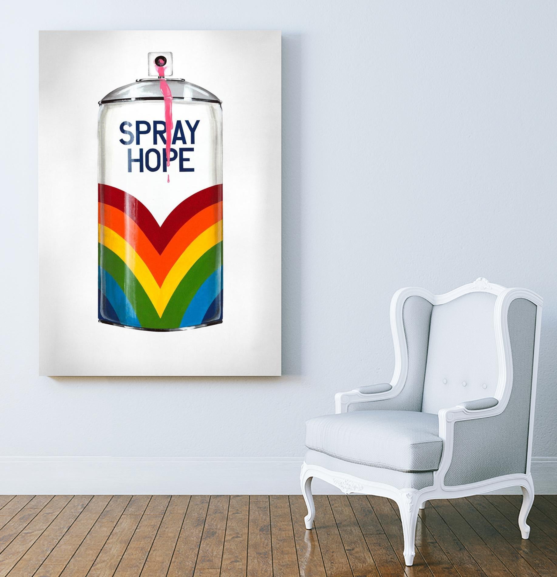 Public Expression VI by Daleno Art on GIANT ART - red typography spray can