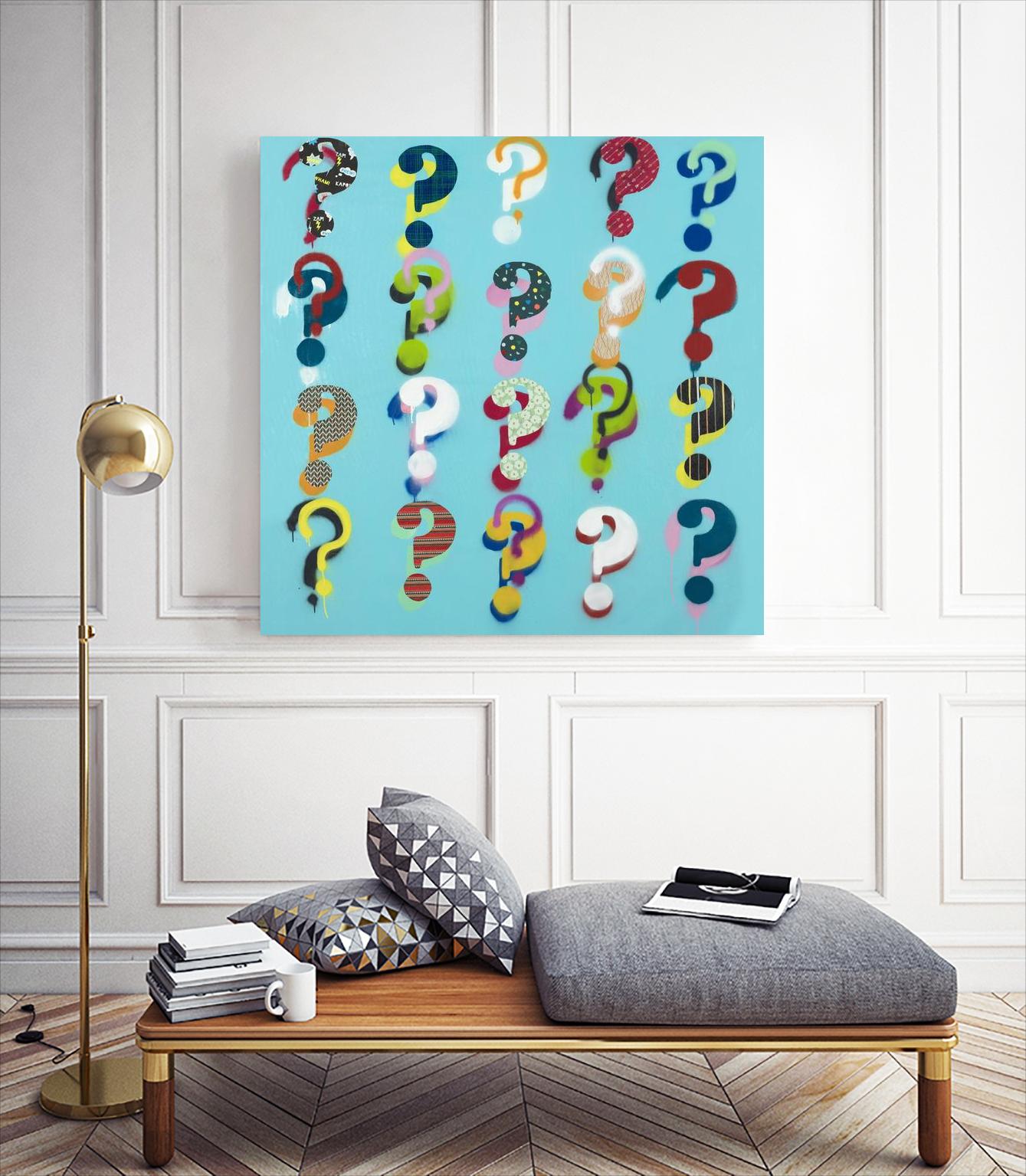 Pop the Question by Daleno Art on GIANT ART - red pattern interrogation point