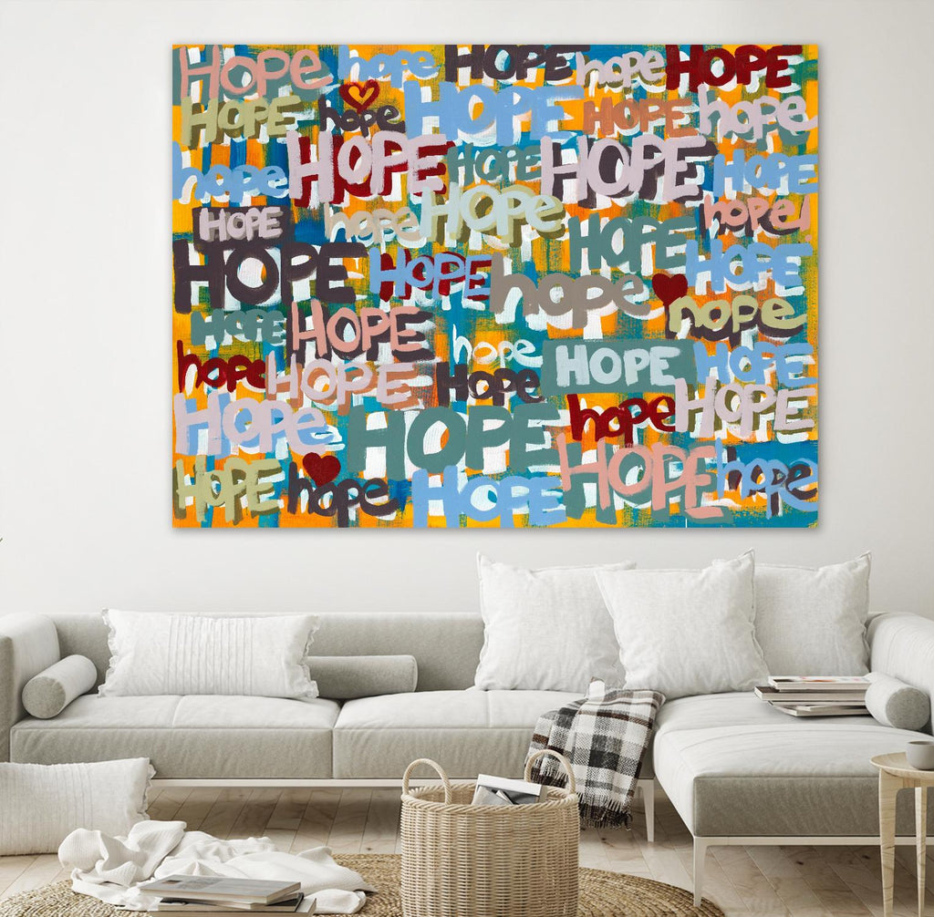 Its Time for Hope by Daleno Art on GIANT ART - red abstract writing