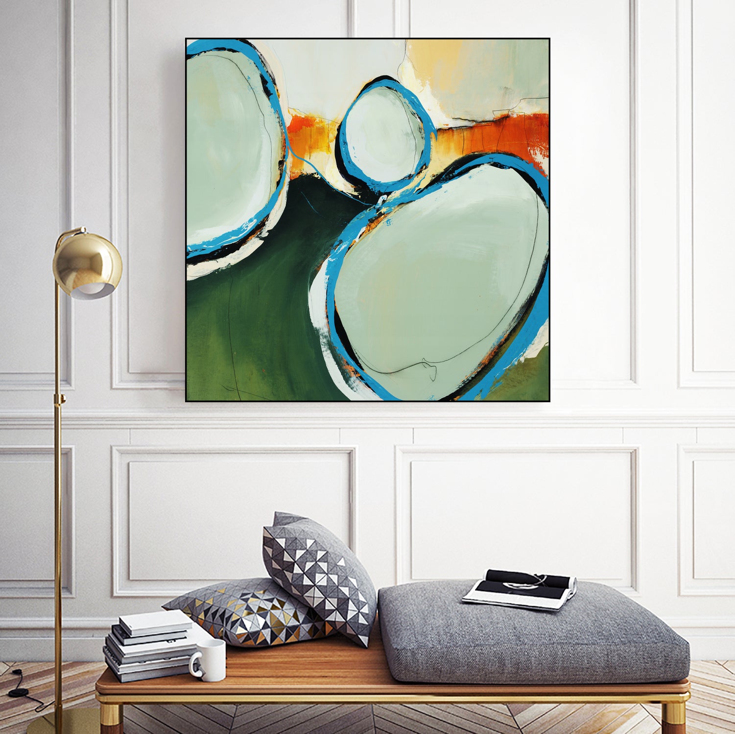 On The Set by Daleno Art on GIANT ART - orange abstract