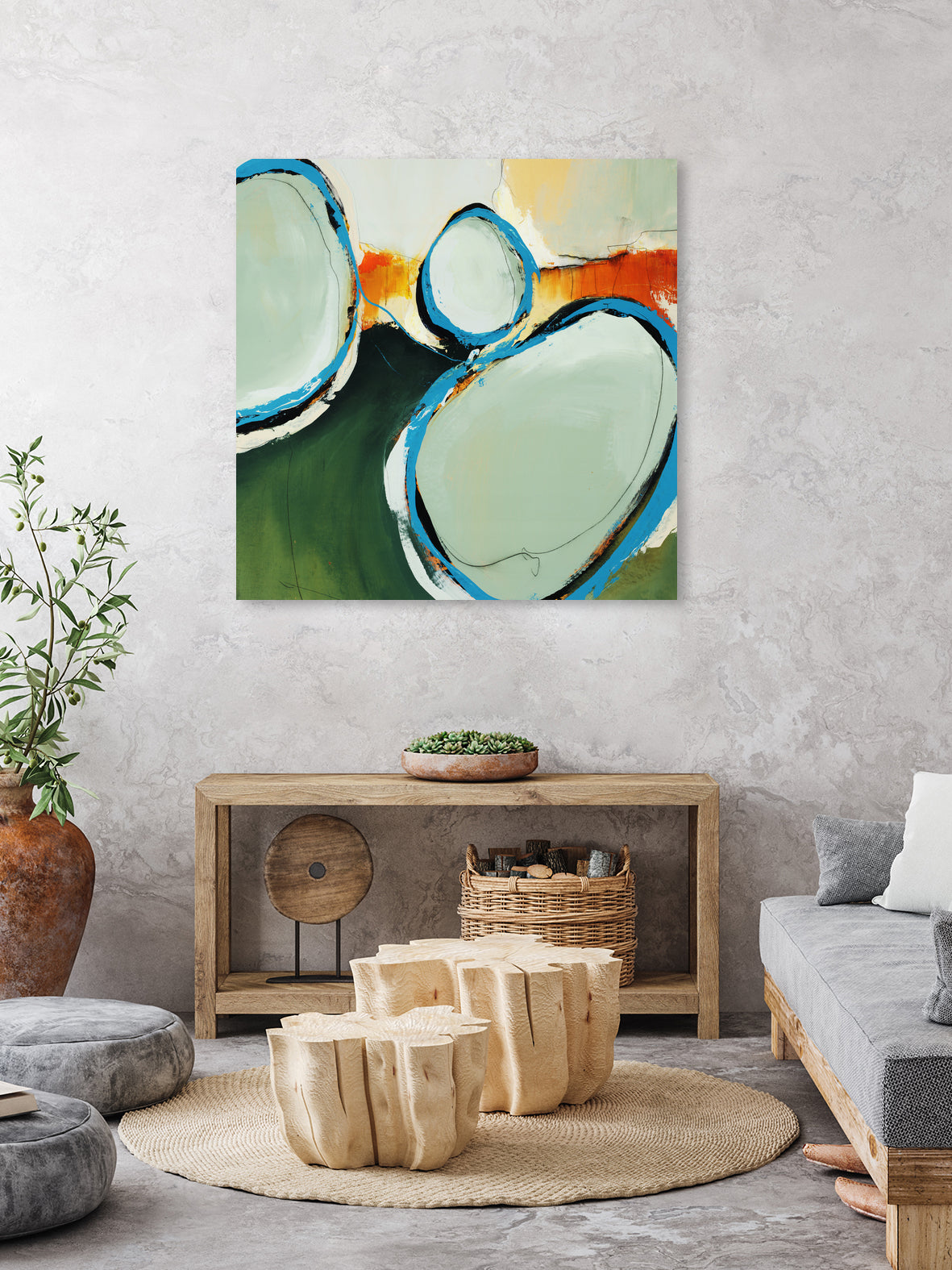 On The Set by Daleno Art on GIANT ART - orange abstract