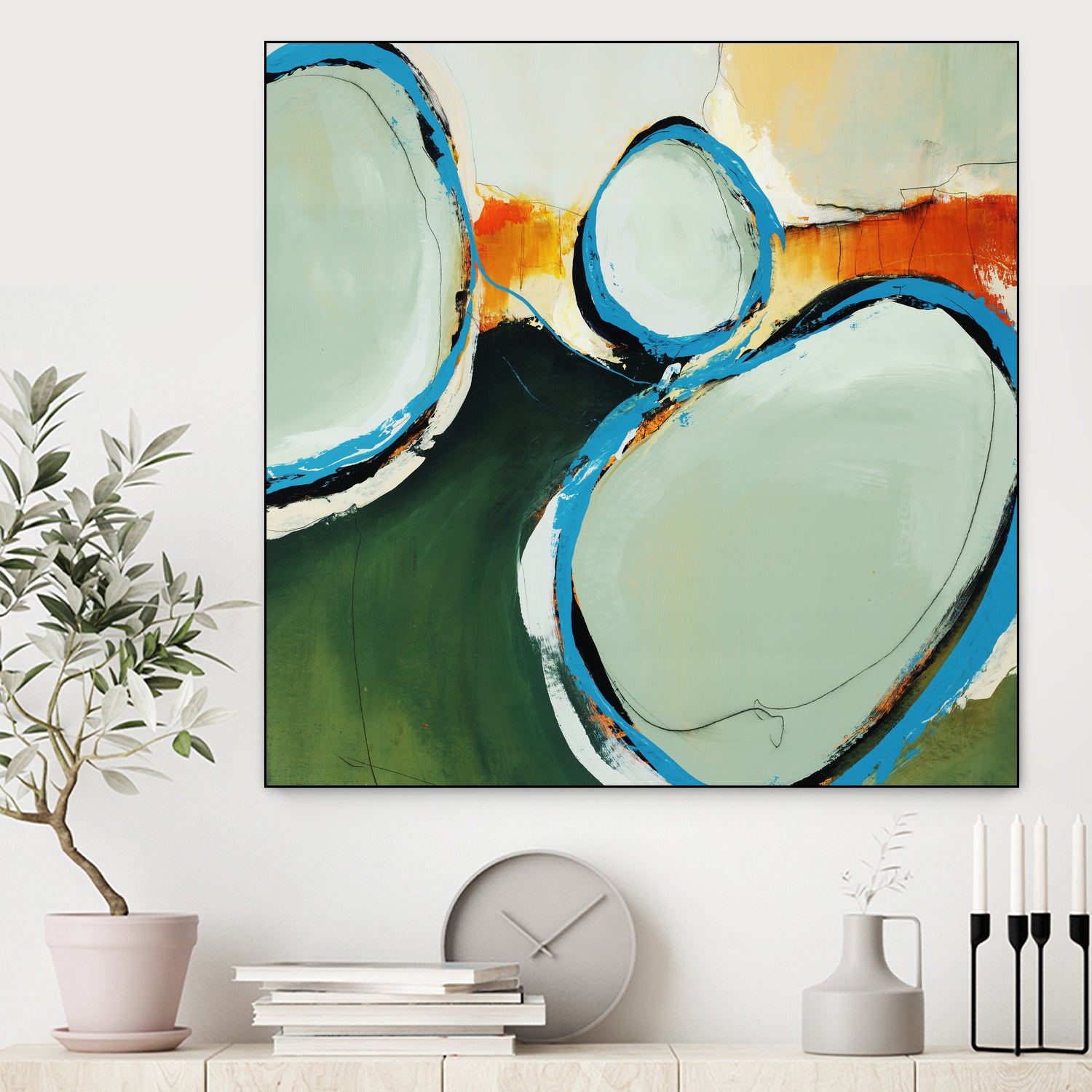 On The Set by Daleno Art on GIANT ART - orange abstract