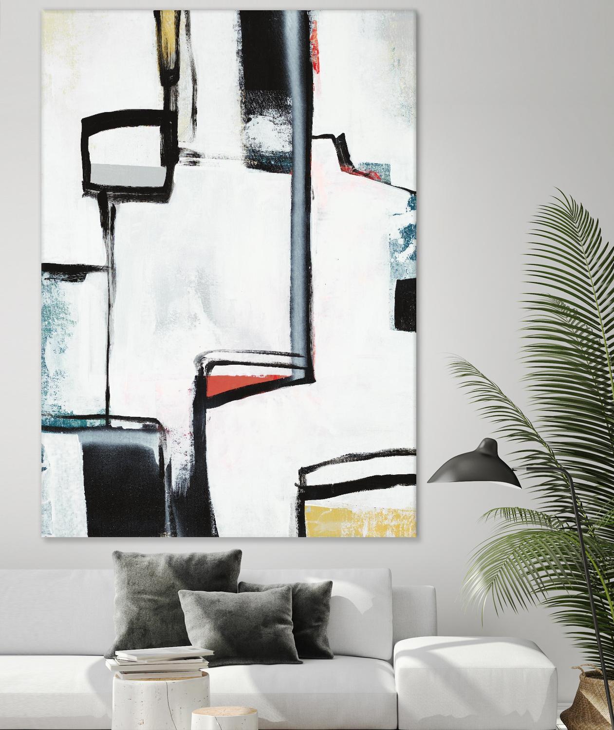 The A Line I by Daleno Art on GIANT ART - red abstract abstrait