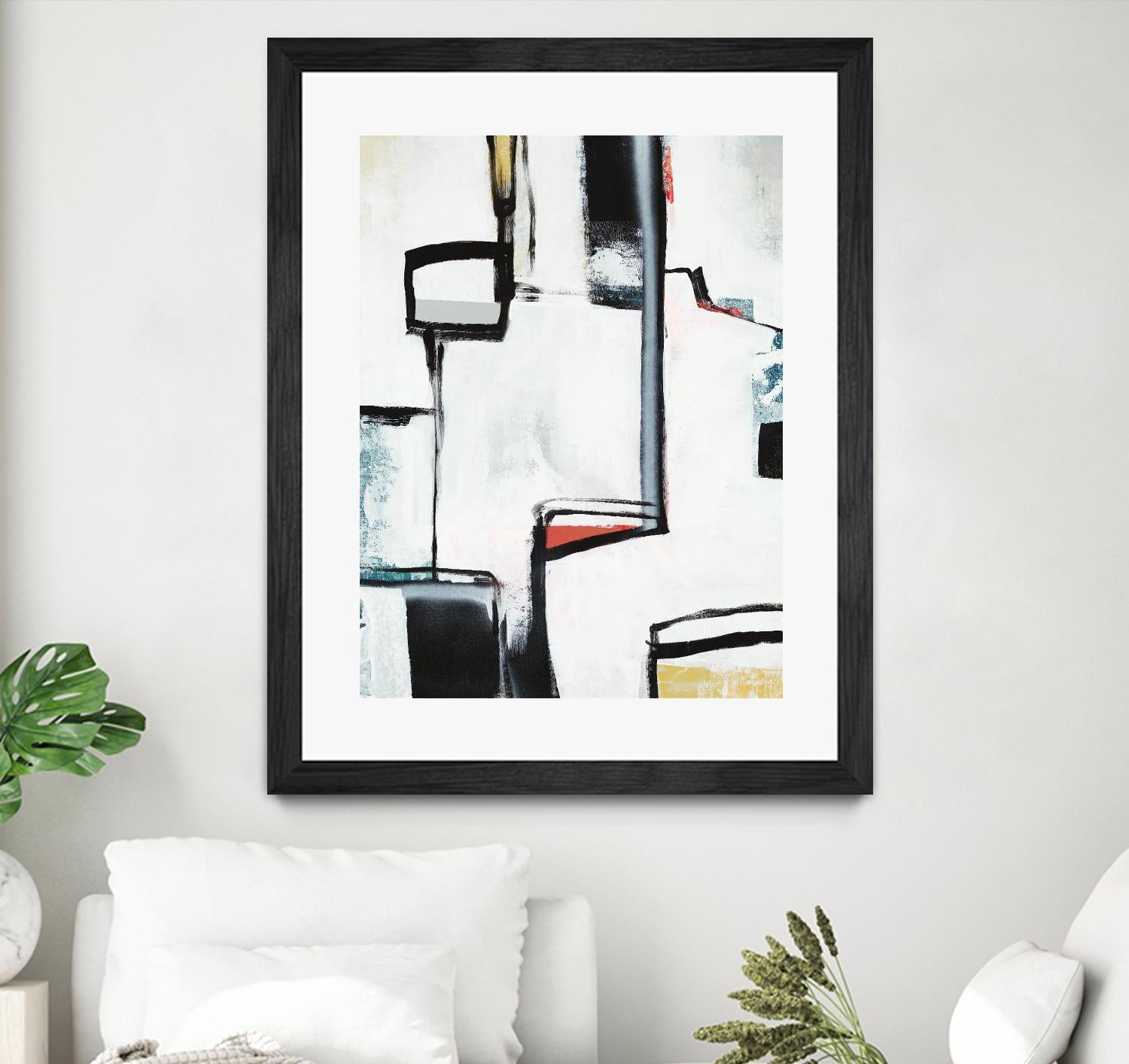 The A Line I by Daleno Art on GIANT ART - red abstract abstrait