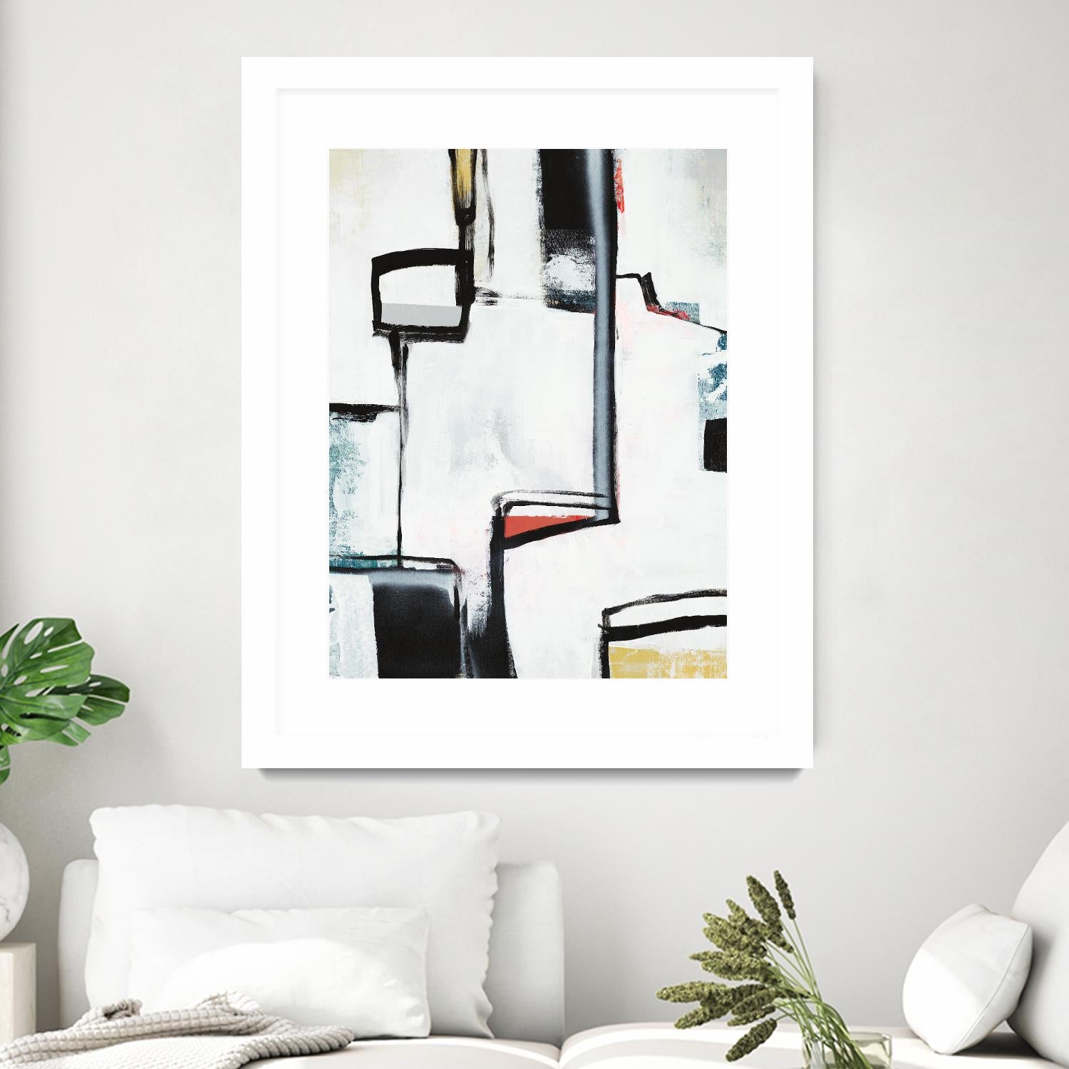 The A Line I by Daleno Art on GIANT ART - red abstract abstrait