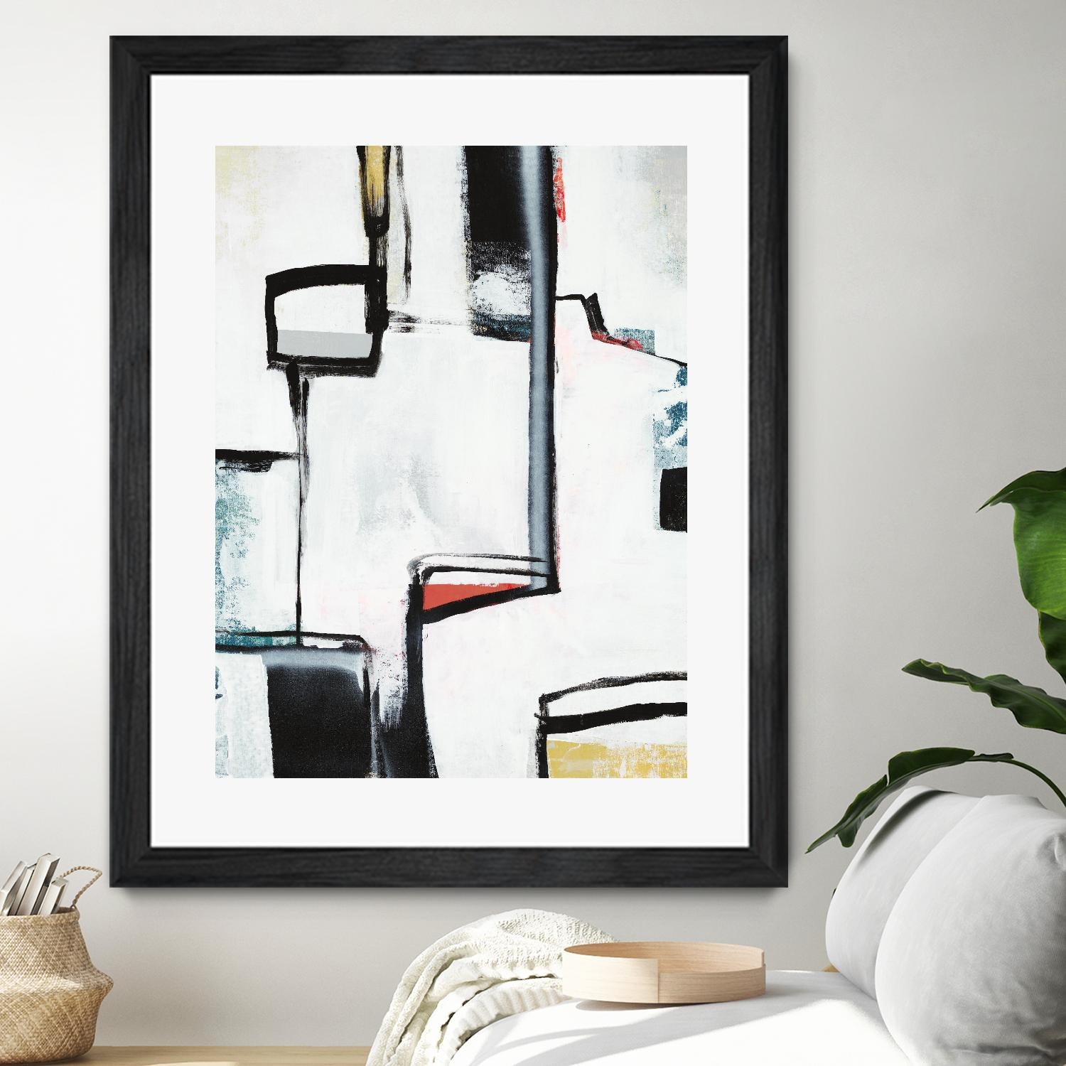 The A Line I by Daleno Art on GIANT ART - red abstract abstrait