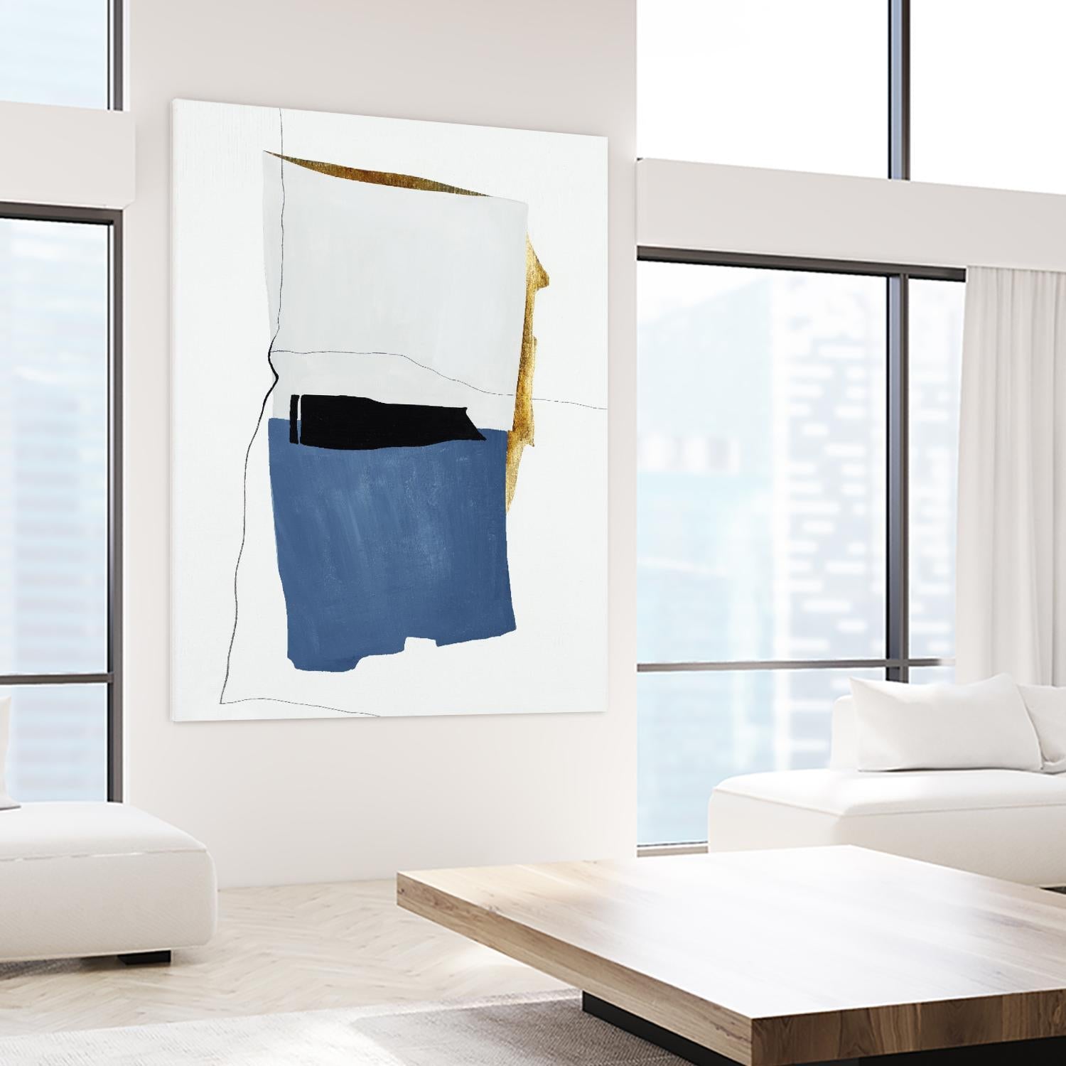 Setting Early I by Daleno Art on GIANT ART - gold shapes abstrait