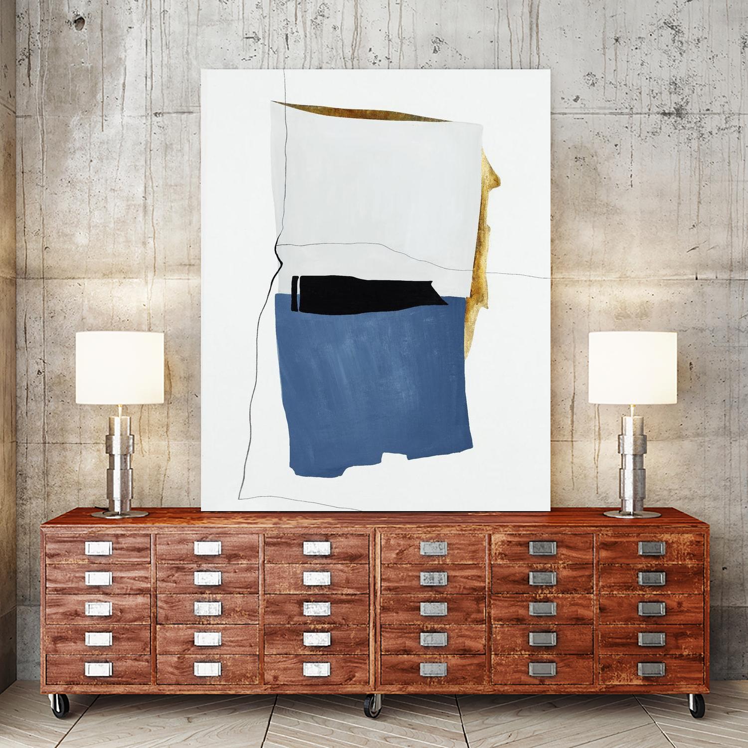 Setting Early I by Daleno Art on GIANT ART - gold shapes abstrait