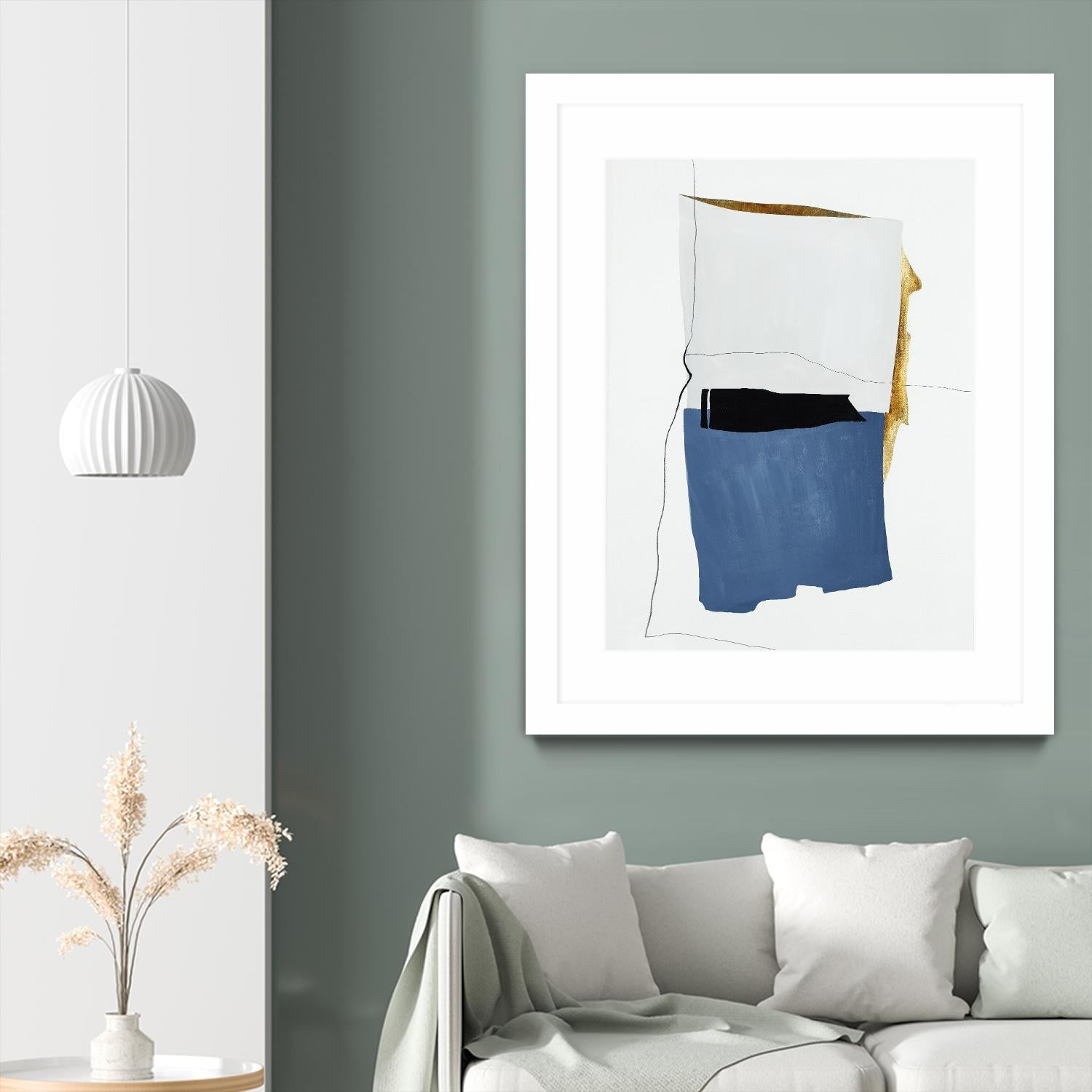 Setting Early I by Daleno Art on GIANT ART - gold shapes abstrait