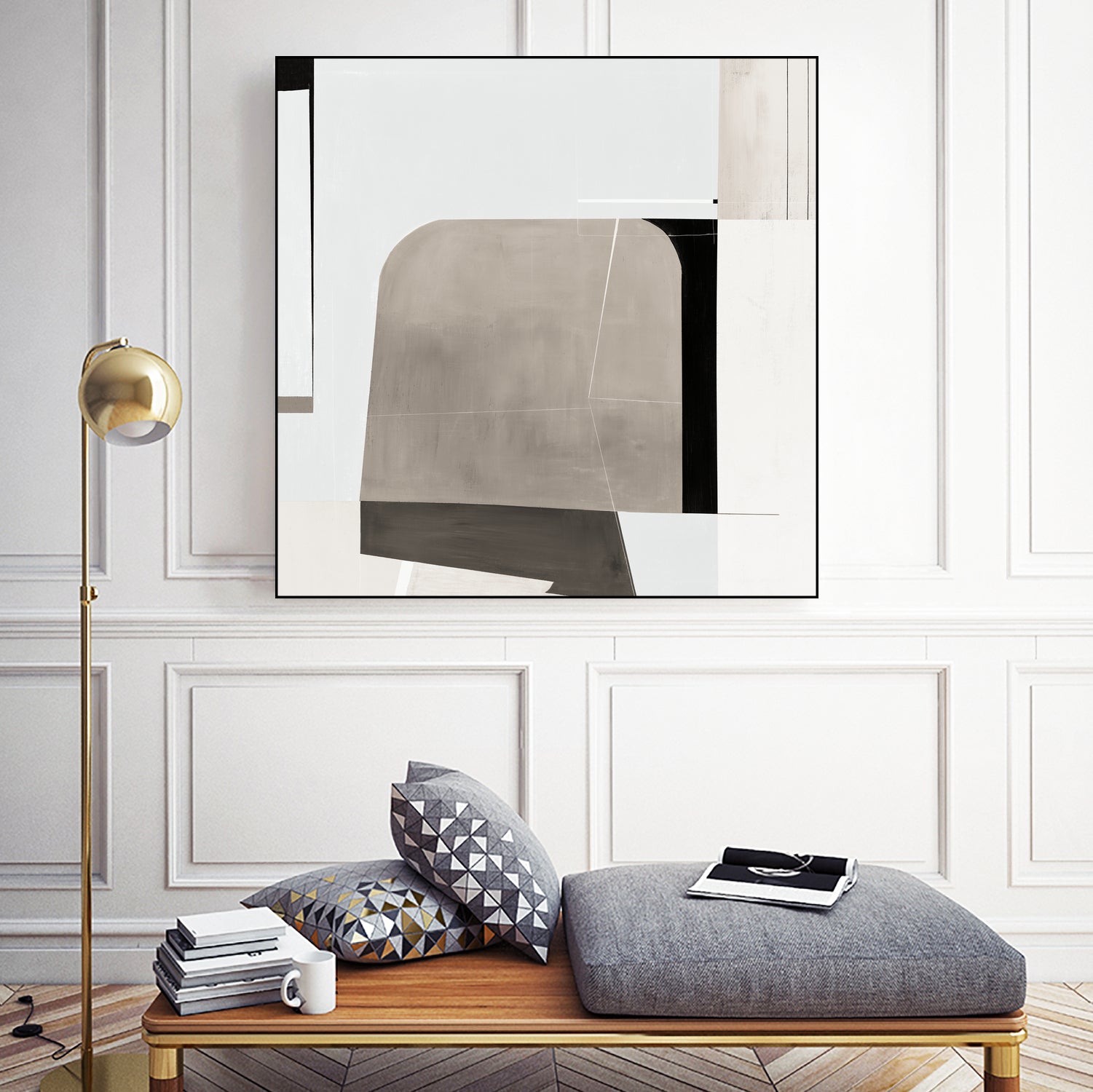 Rugby II by Daleno Art on GIANT ART - beige abstract