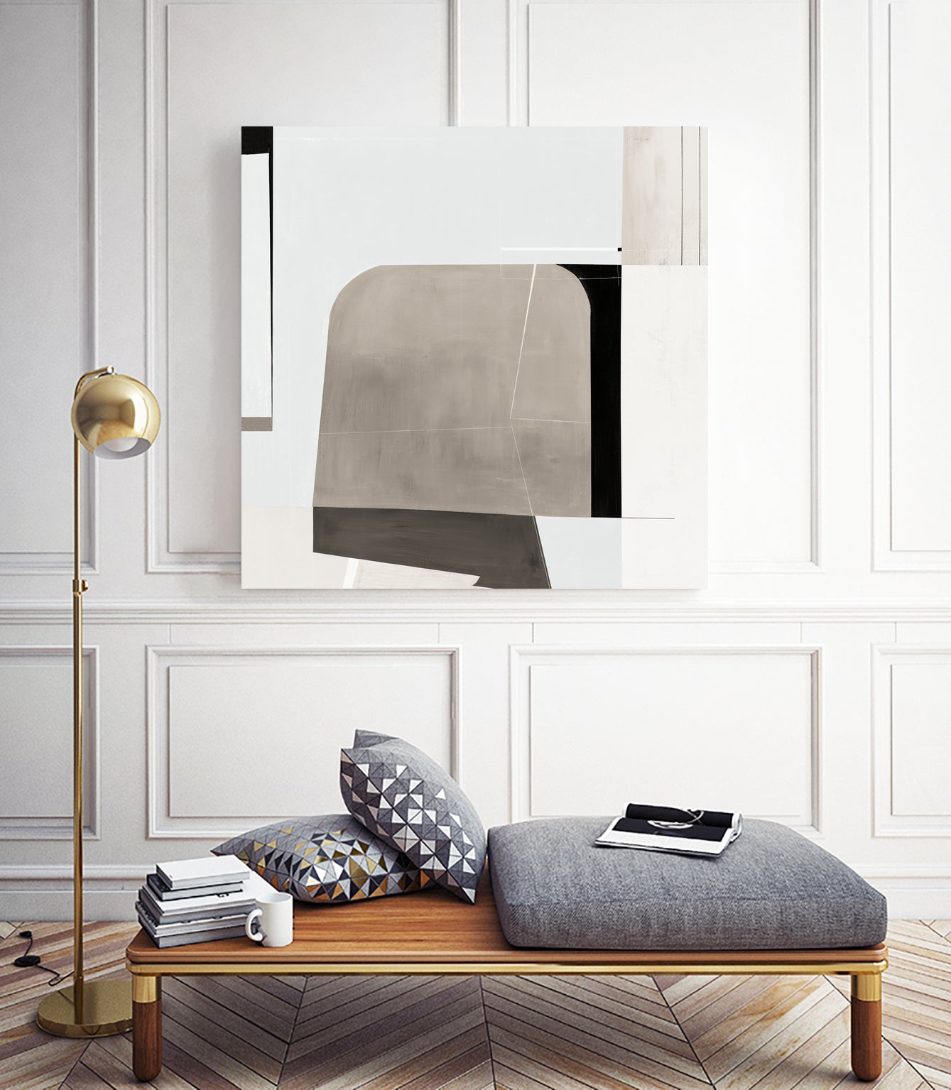 Rugby II by Daleno Art on GIANT ART - beige abstract