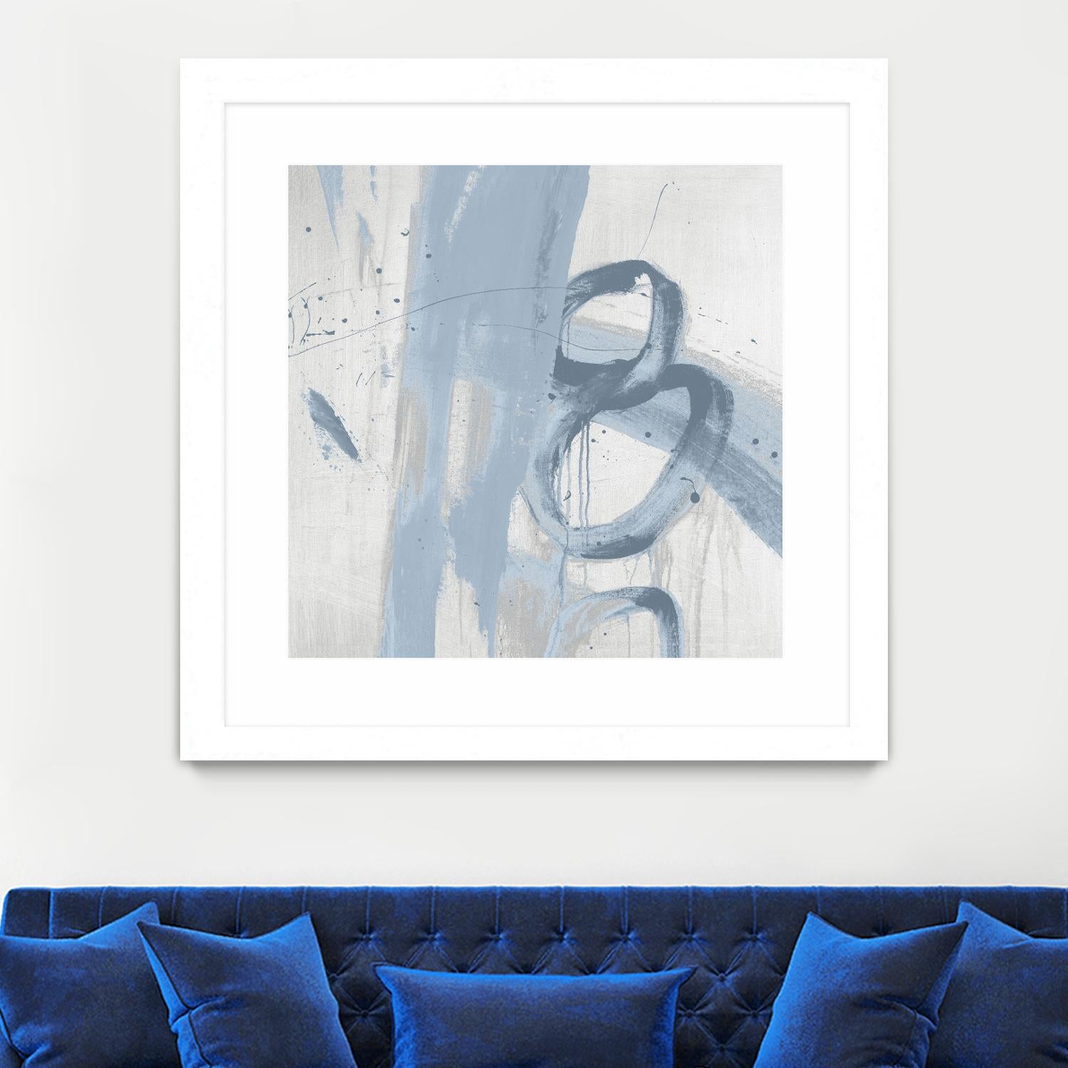 Twice Over IX by Daleno Art on GIANT ART - blue abstract abstrait