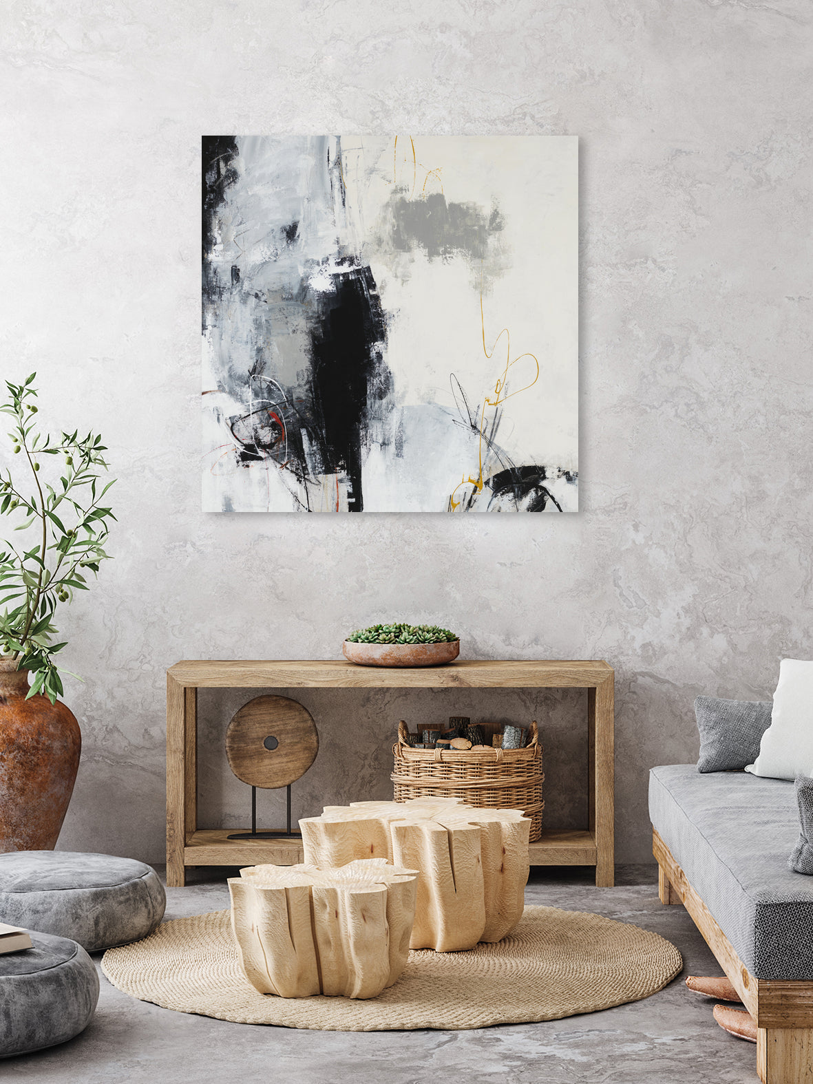 Center of the Mind by Daleno Art on GIANT ART - grey abstract