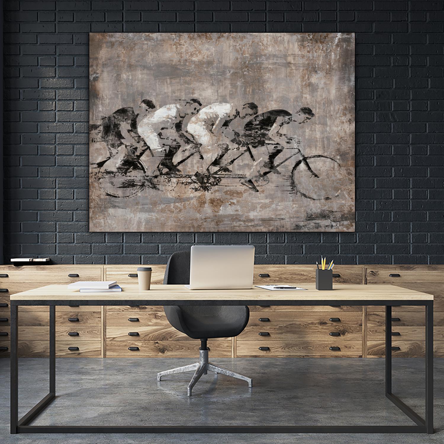 Day to Remember by Daleno Art on GIANT ART - grey figurative bikes