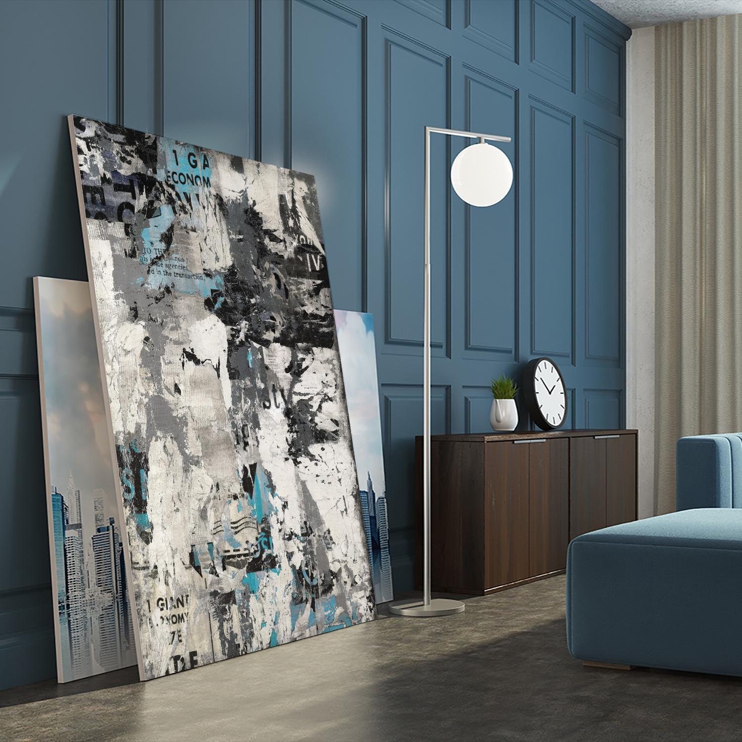 Wall Street Transactions.tif by Daleno Art on GIANT ART - blue street art abstrait